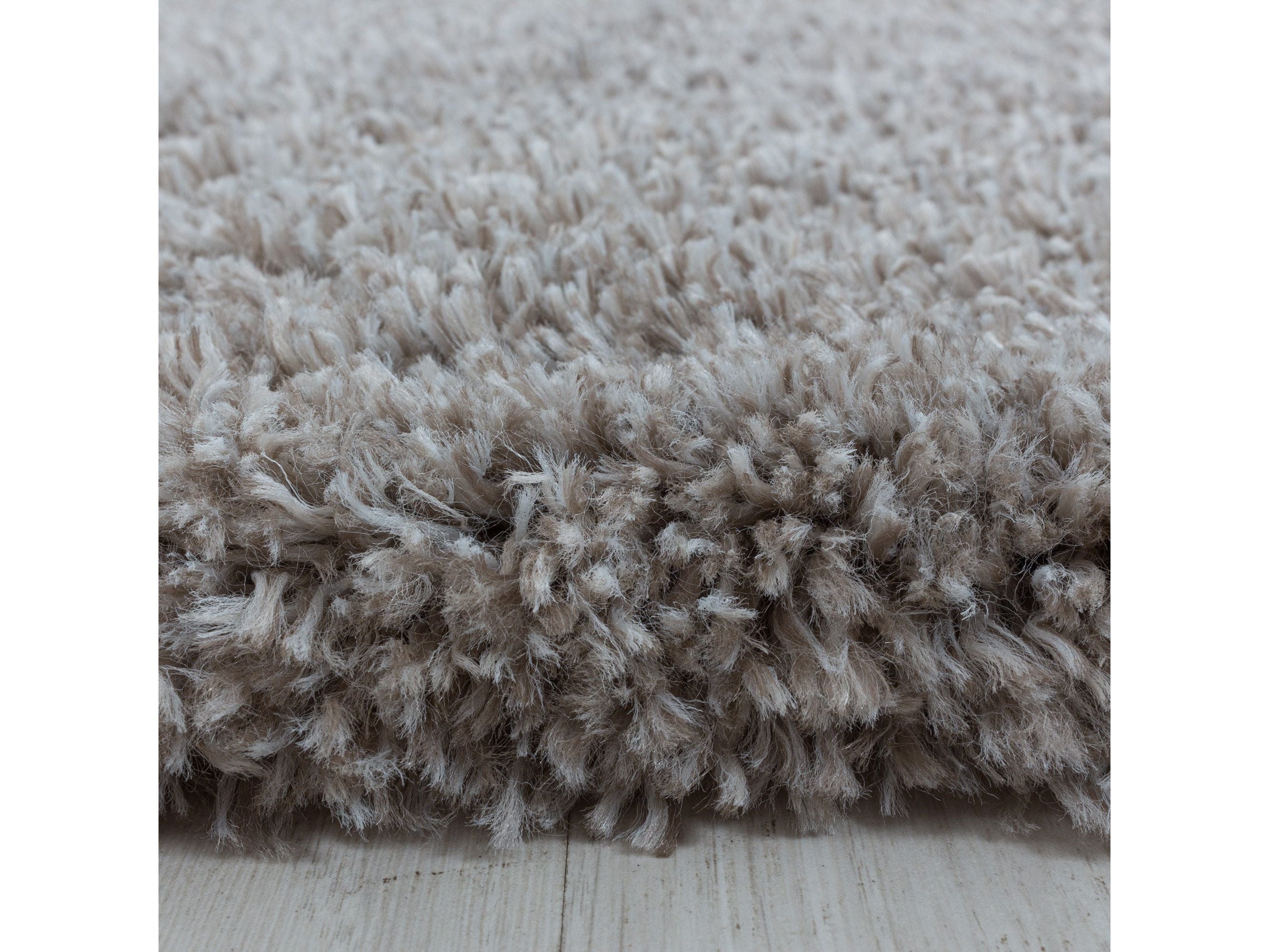 Wohnzimmerteppich Hochflor Teppich Super Soft Shaggy Flor Weich Farbe Beige