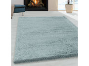 Wohnzimmerteppich Hochflor Teppich Super Soft Shaggy Flor Weich Farbe Blau