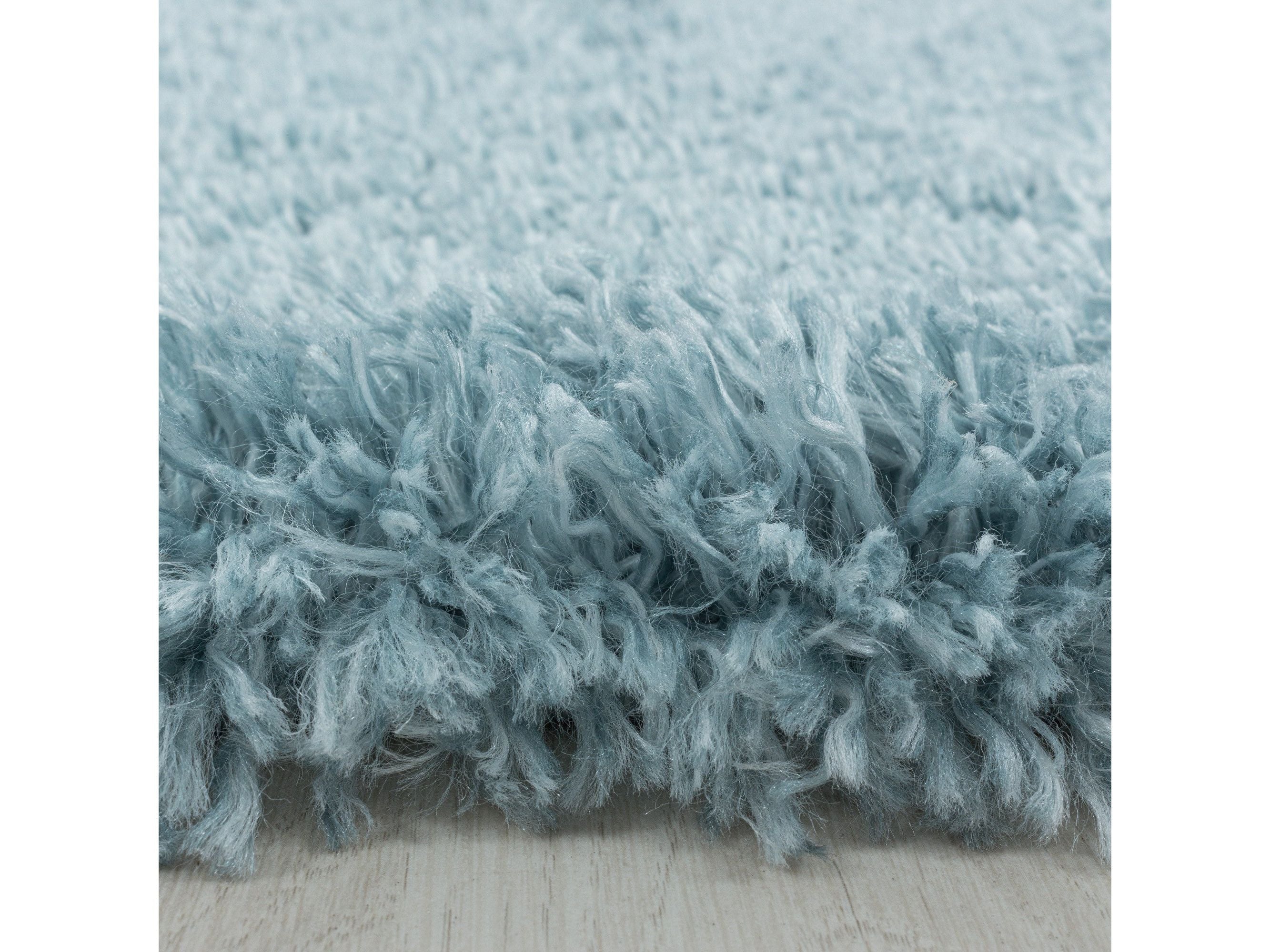 Wohnzimmerteppich Hochflor Teppich Super Soft Shaggy Flor Weich Farbe Blau
