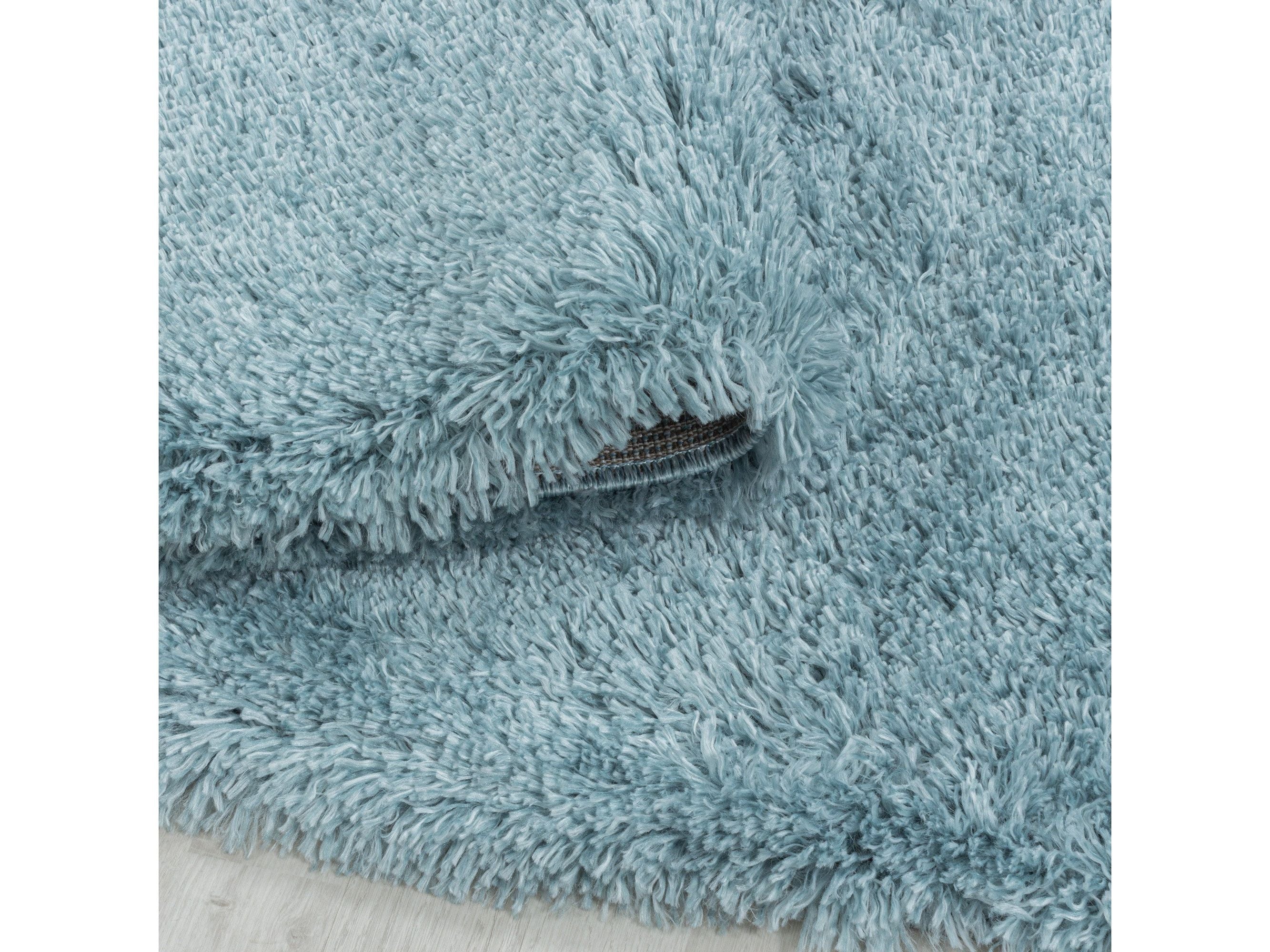 Wohnzimmerteppich Hochflor Teppich Super Soft Shaggy Flor Weich Farbe Blau