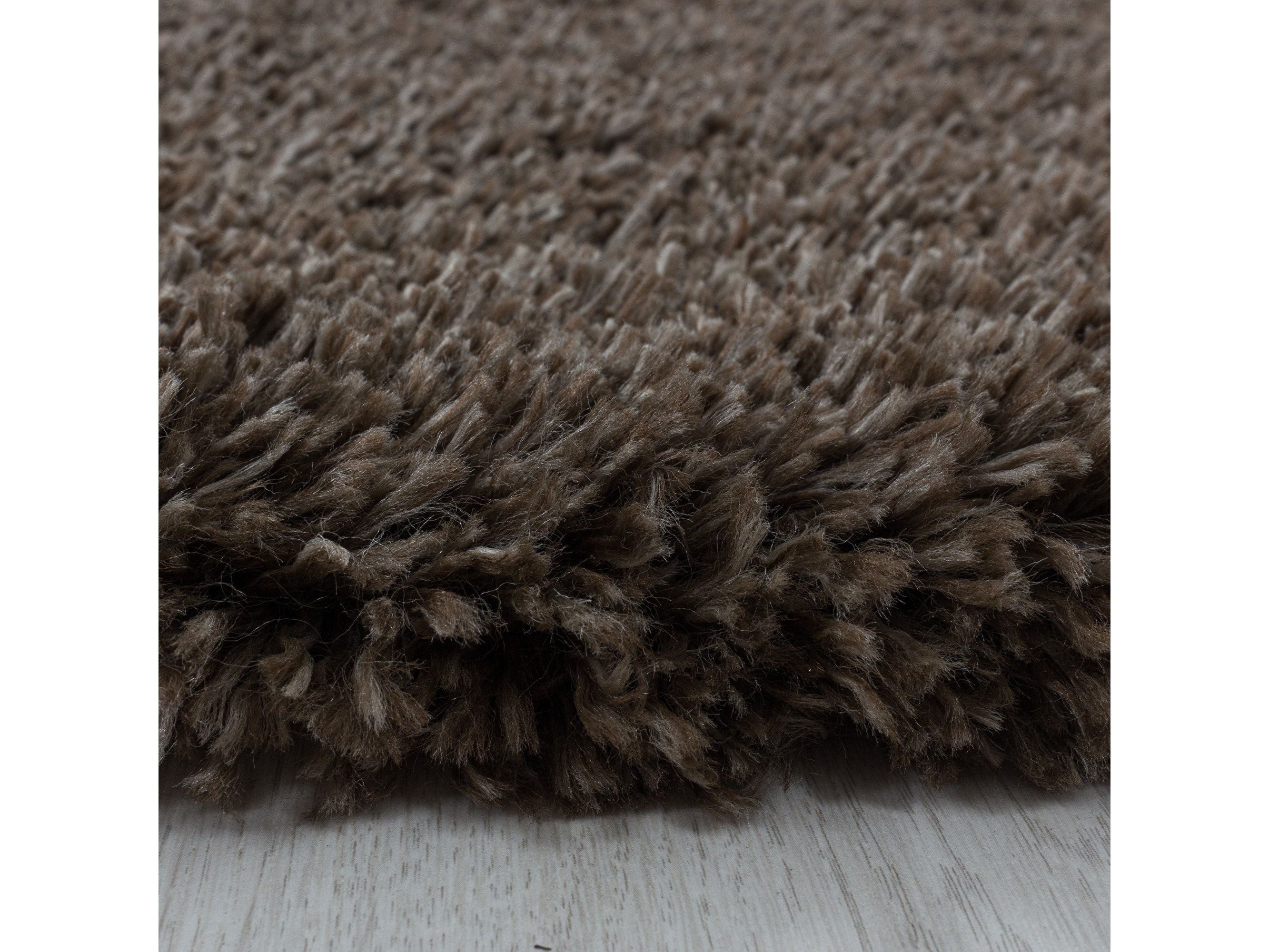 Wohnzimmerteppich Hochflor Teppich Super Soft Shaggy Flor Weich Farbe Braun