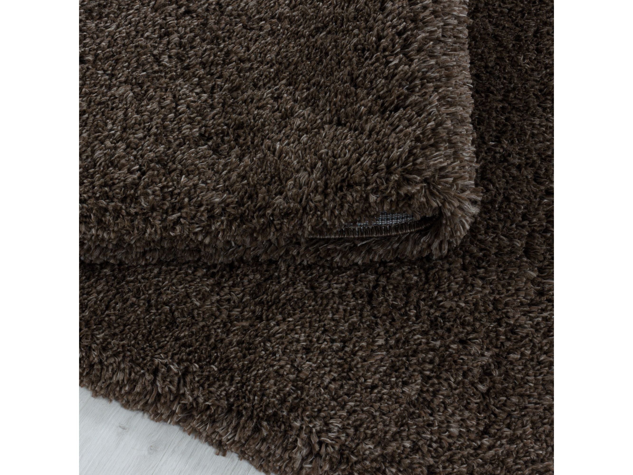Wohnzimmerteppich Hochflor Teppich Super Soft Shaggy Flor Weich Farbe Braun