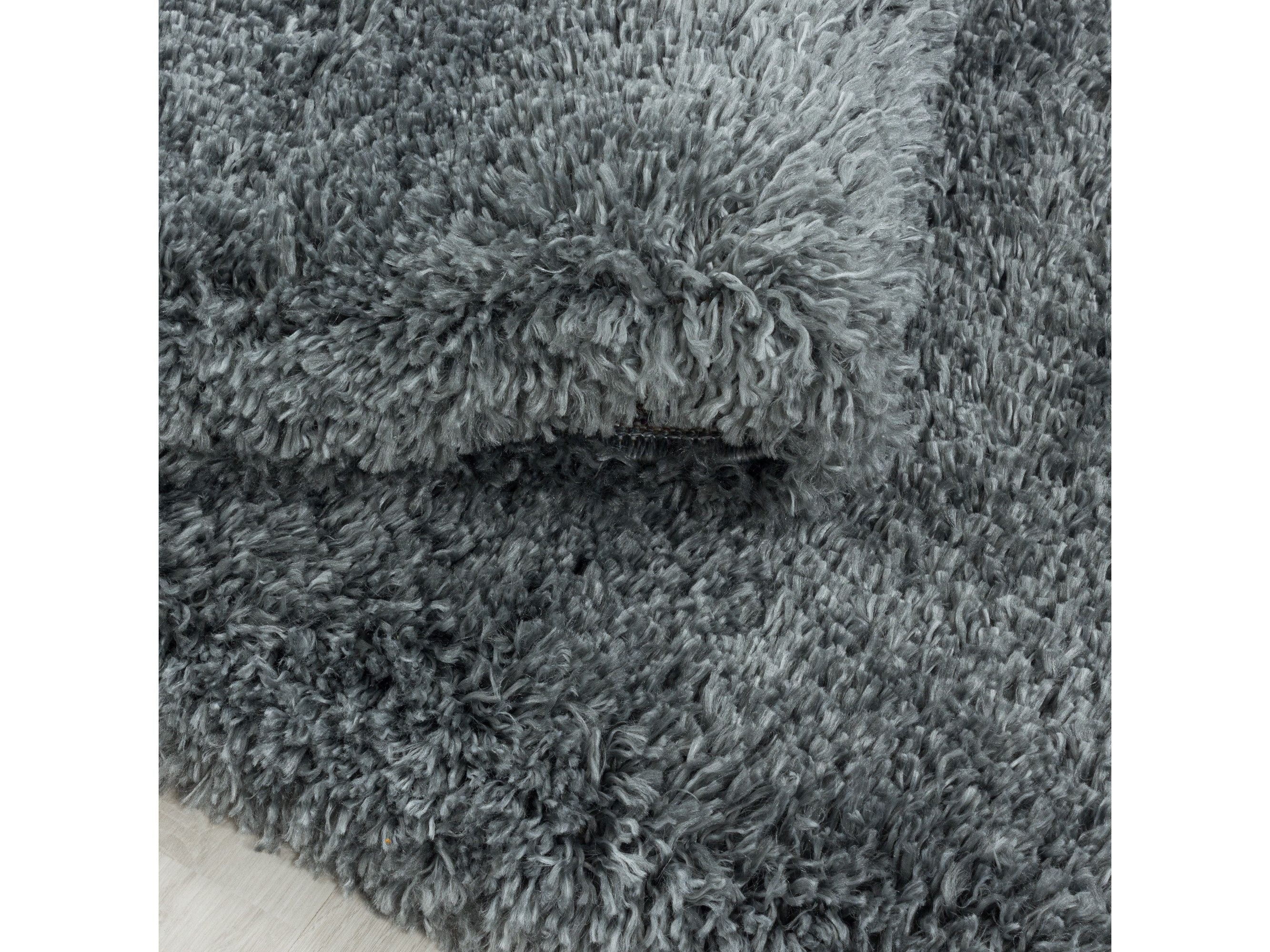 Wohnzimmerteppich Hochflor Teppich Super Soft Shaggy Flor Weich Farbe Hellgrau