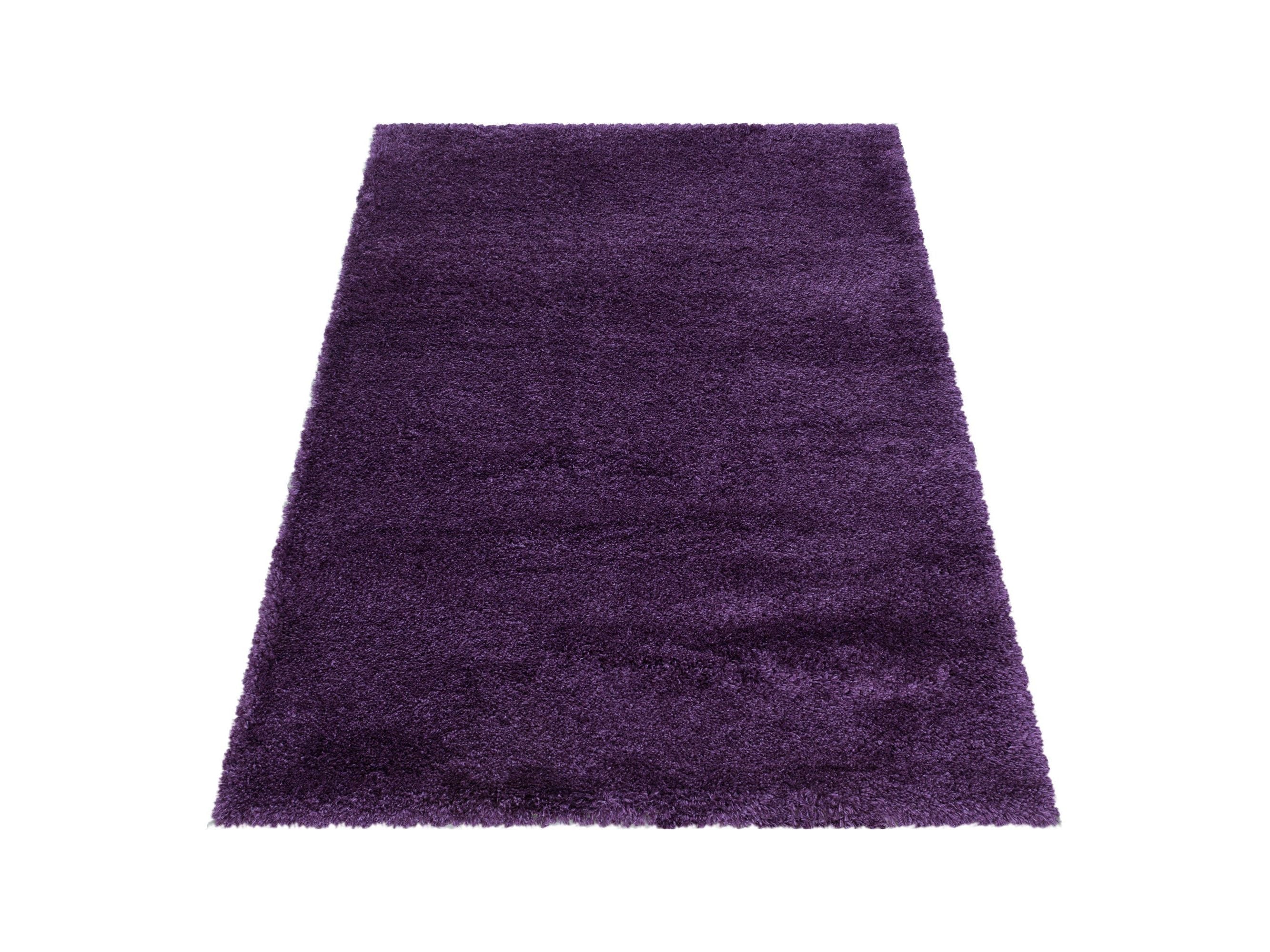 Wohnzimmerteppich Hochflor Teppich Super Soft Shaggy Flor Weich Farbe Lila