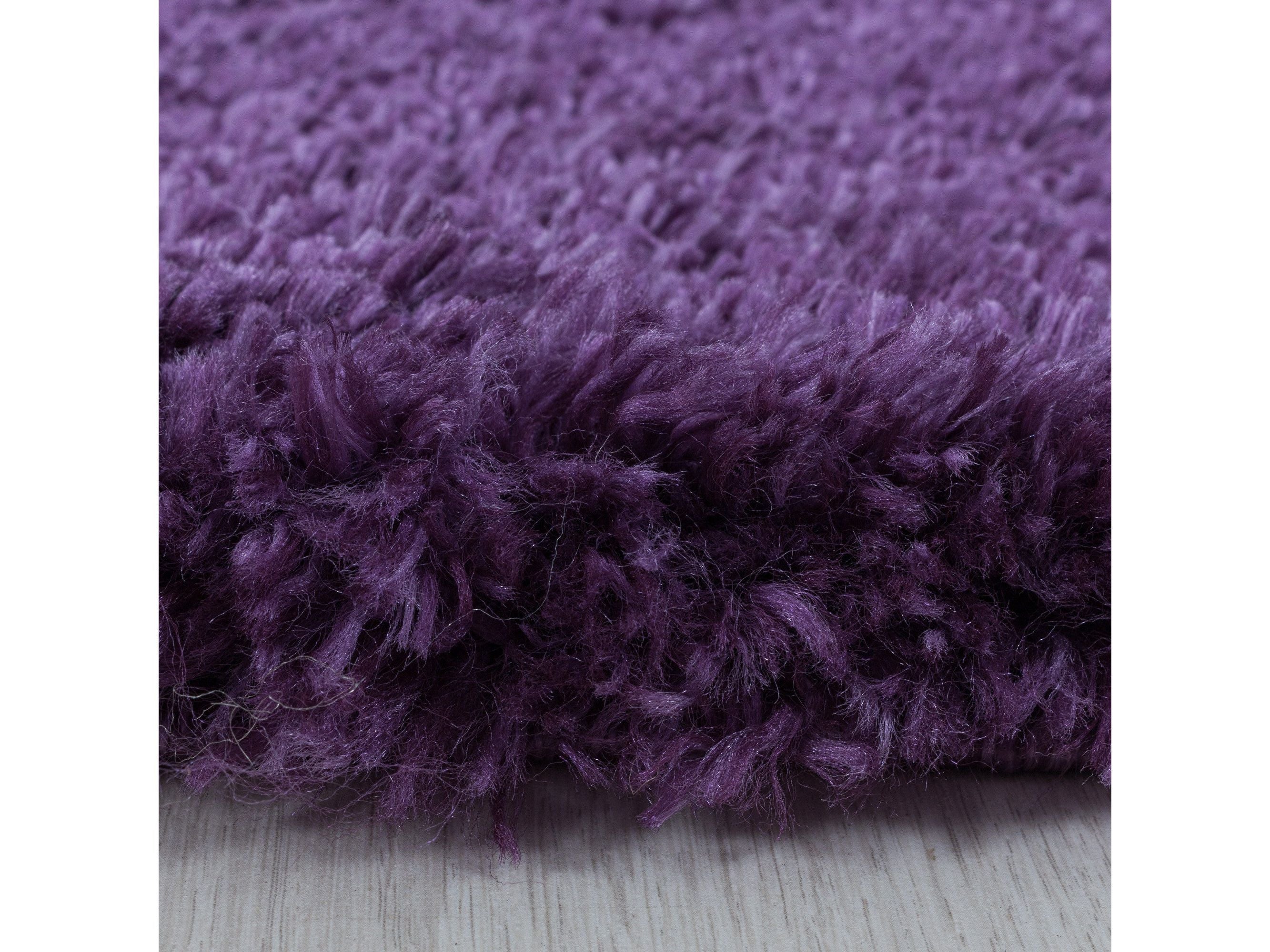 Wohnzimmerteppich Hochflor Teppich Super Soft Shaggy Flor Weich Farbe Lila