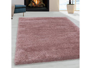 Wohnzimmerteppich Hochflor Teppich Super Soft Shaggy Flor Weich Farbe Rose