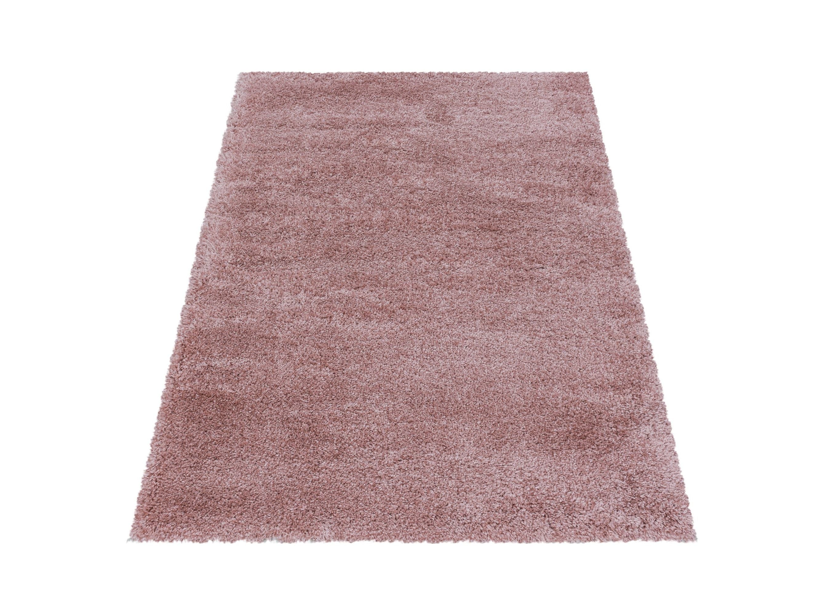 Wohnzimmerteppich Hochflor Teppich Super Soft Shaggy Flor Weich Farbe Rose