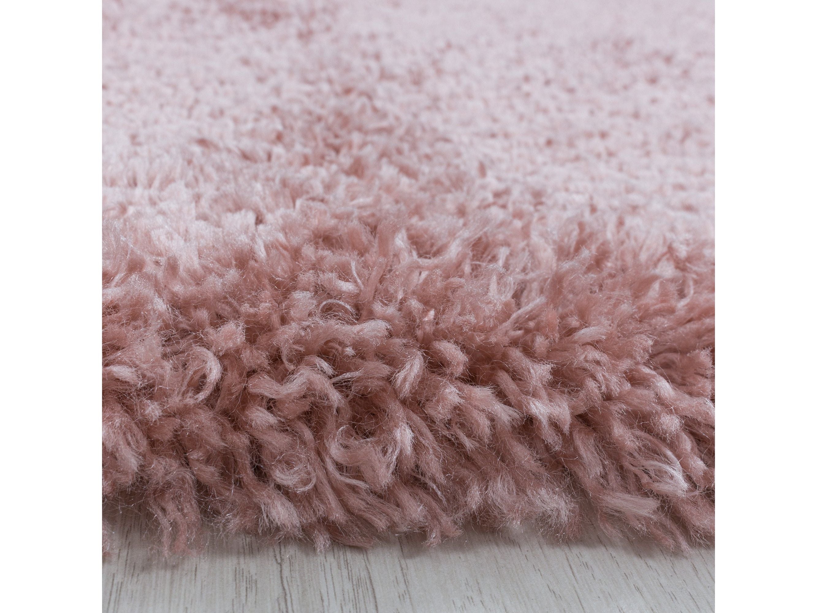 Wohnzimmerteppich Hochflor Teppich Super Soft Shaggy Flor Weich Farbe Rose