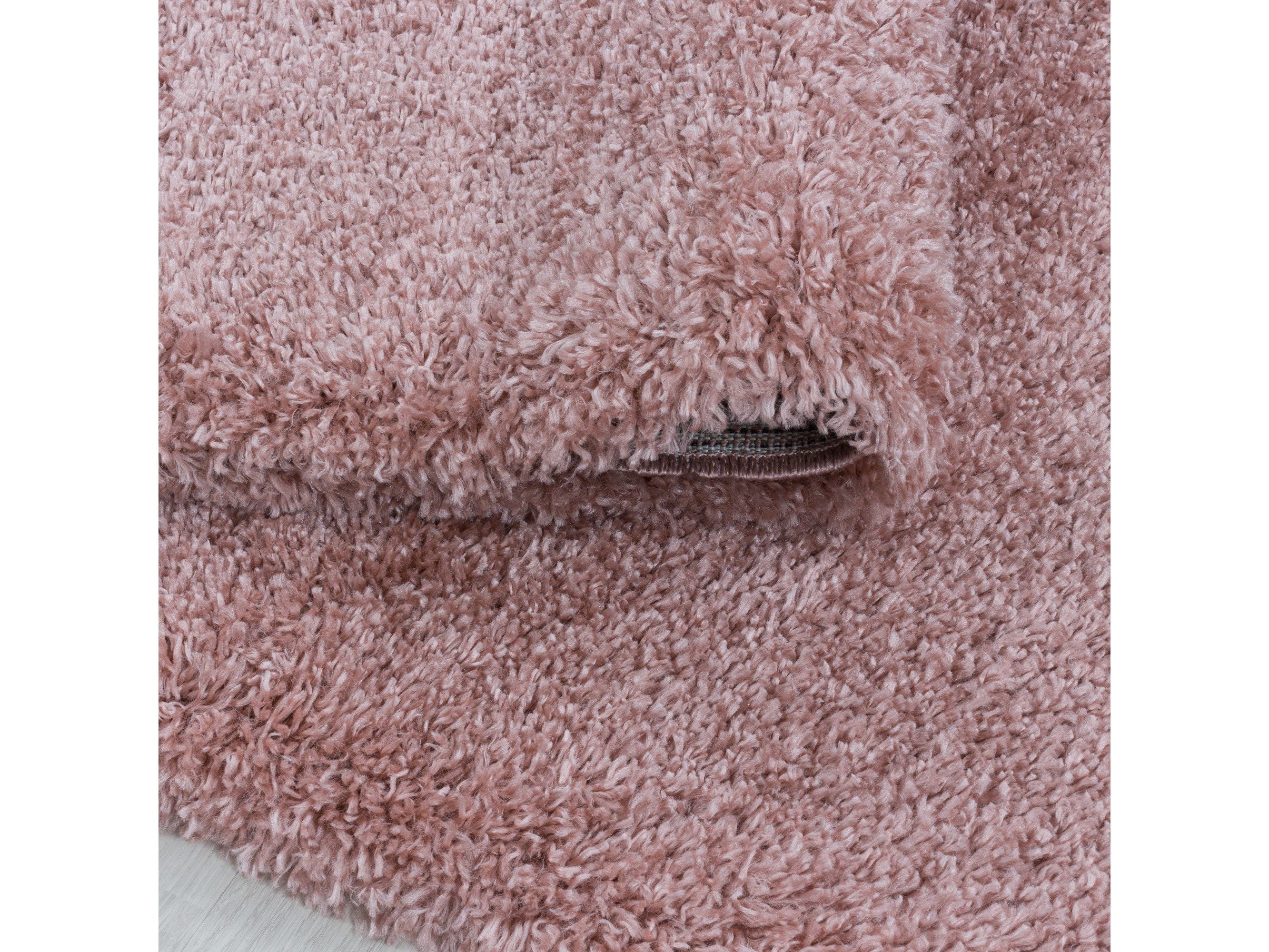 Wohnzimmerteppich Hochflor Teppich Super Soft Shaggy Flor Weich Farbe Rose