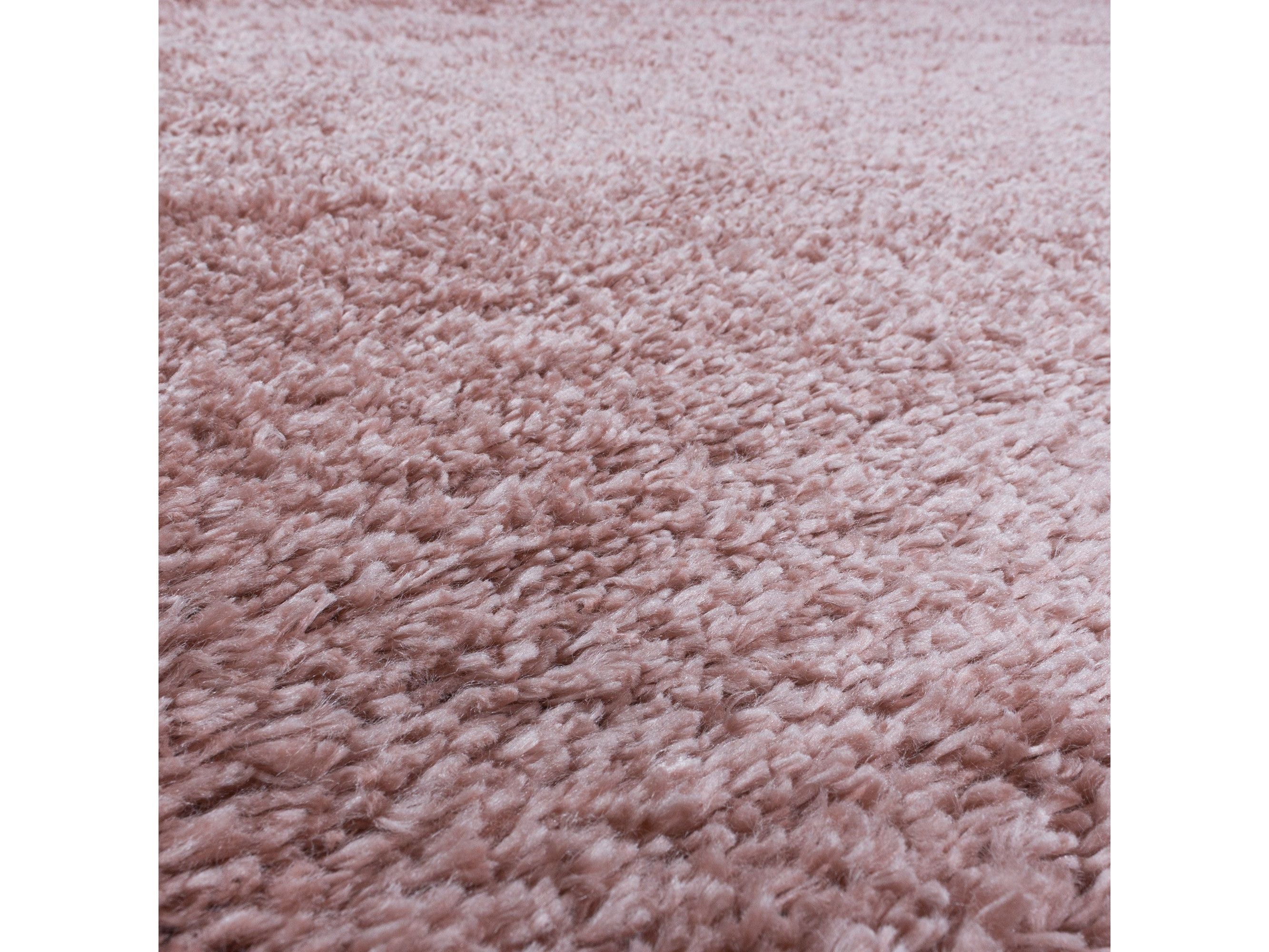 Wohnzimmerteppich Hochflor Teppich Super Soft Shaggy Flor Weich Farbe Rose