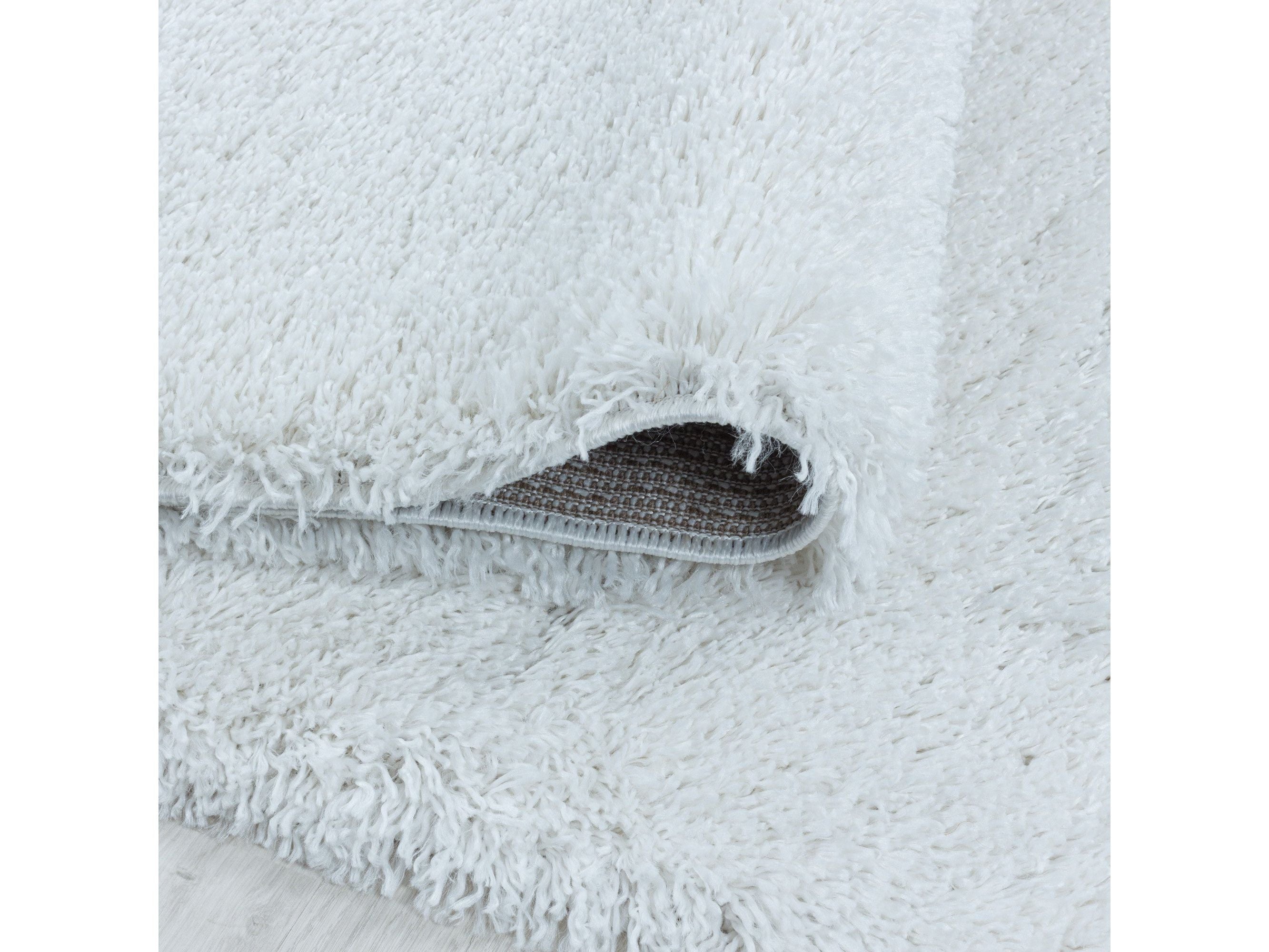 Wohnzimmerteppich Hochflor Teppich Super Soft Shaggy Flor Weich Farbe Weiss
