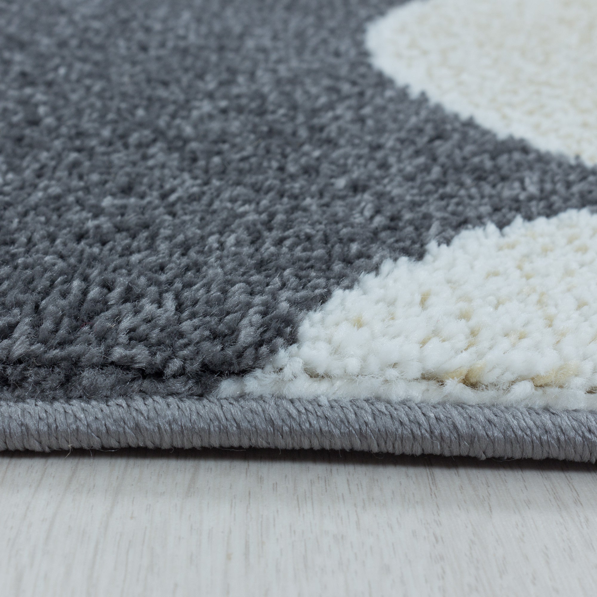 Kurzflor Kinderteppich Kinderzimmer Teppich Sternenhimmel Mond Wolken Gelb