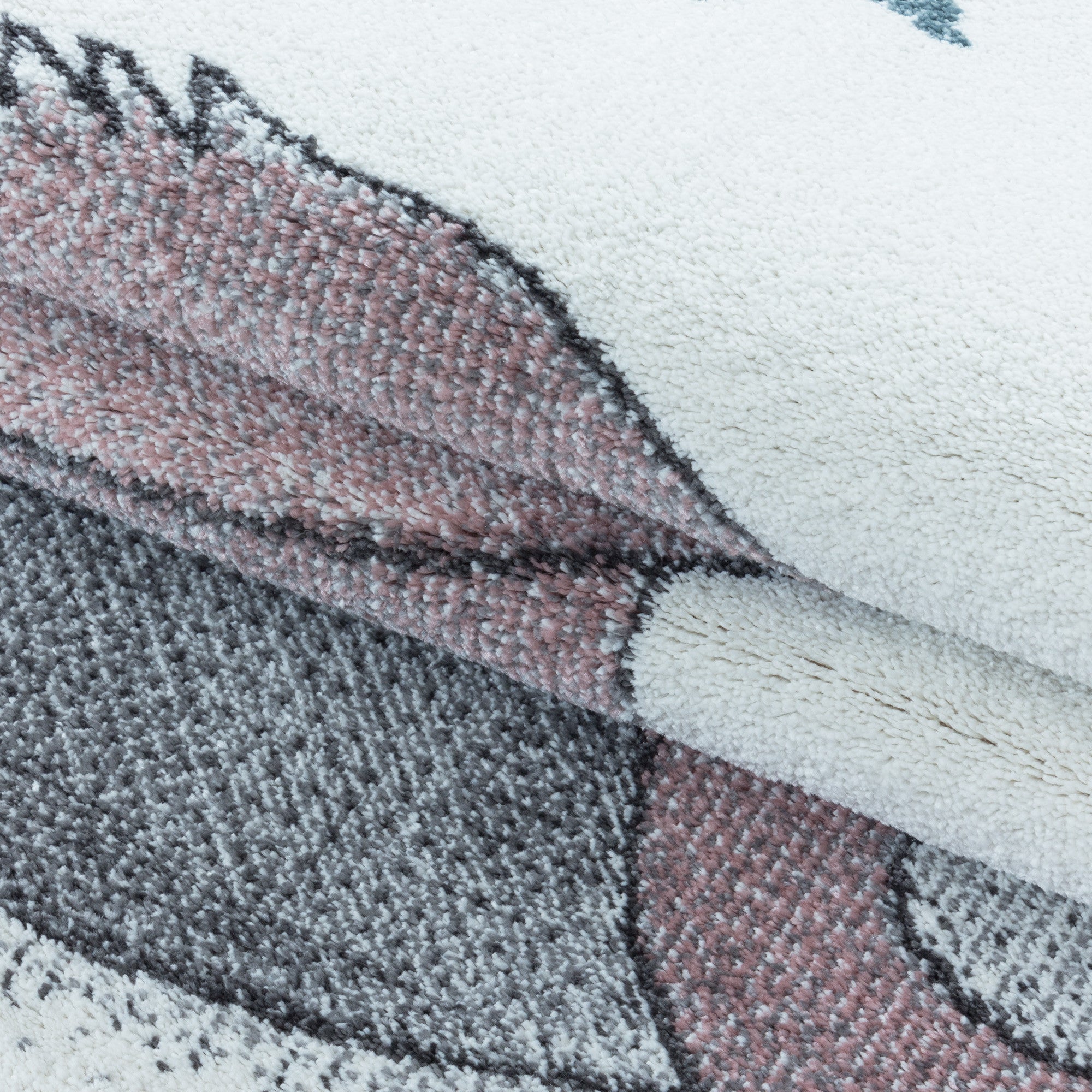 Kurzflor Kinderteppich Design Dino Baby Saurier Kinderzimmer Teppich Rosa