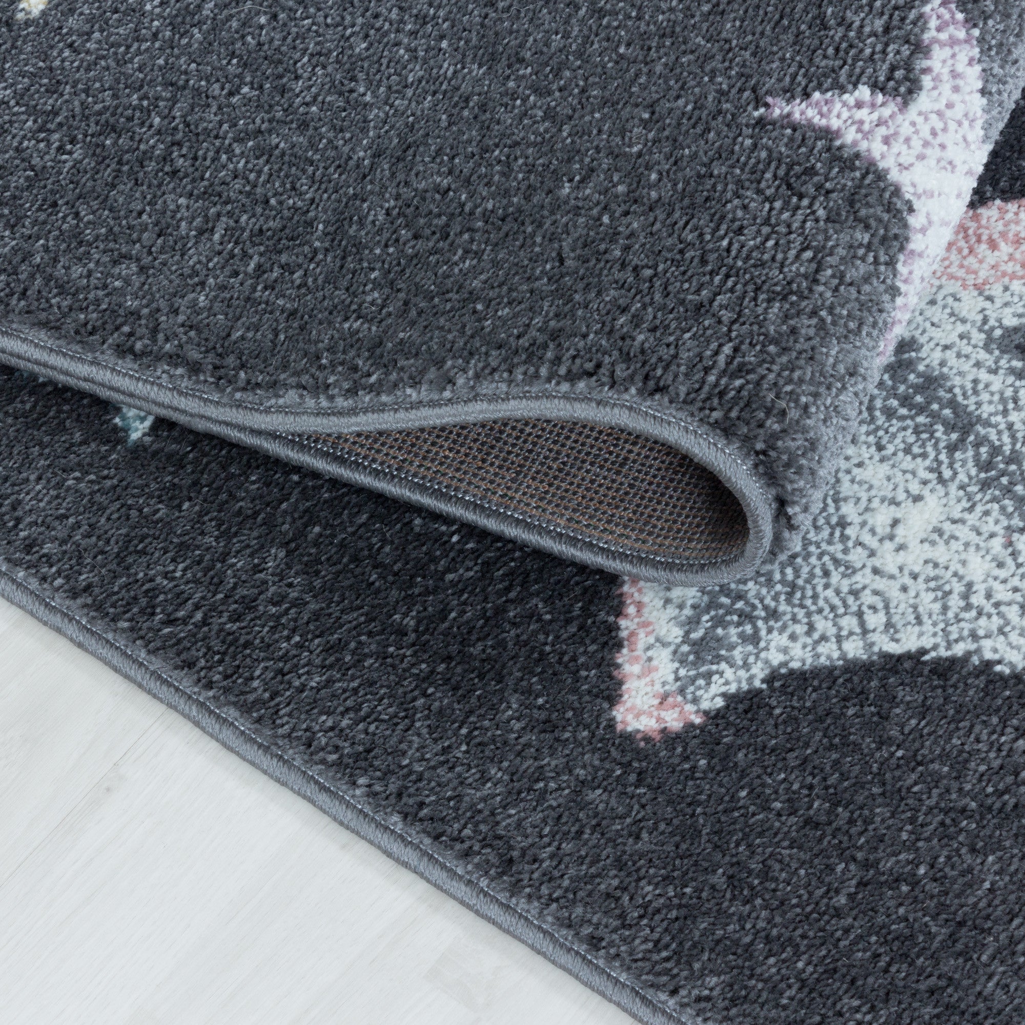 Kurzflor Kinderteppich Design Drachen Baby Saurier Kinderzimmer Teppich Pink