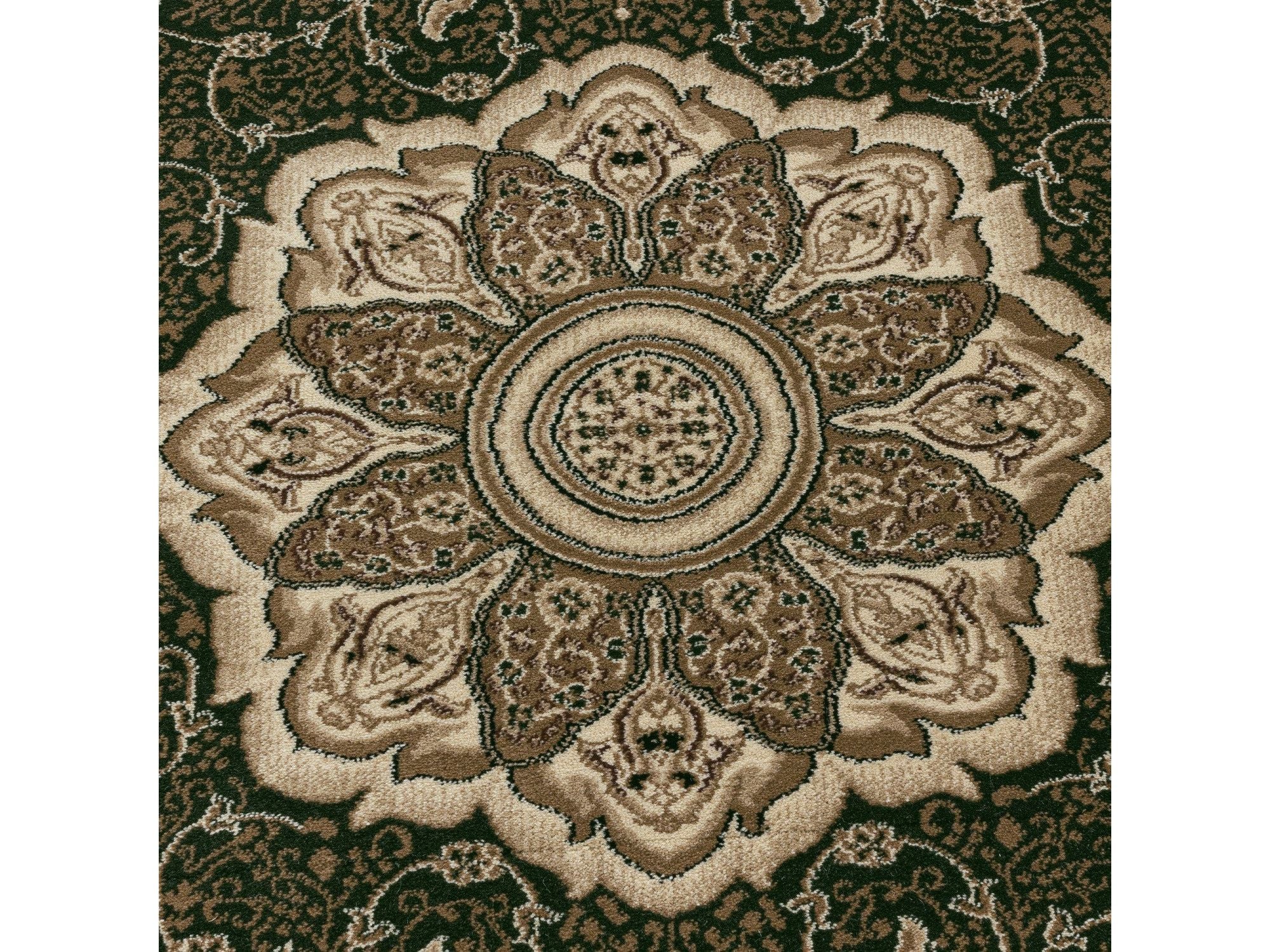 Wohnzimmer Teppich Kurzflor Design Orient Teppich Klassik Ornamente Bordüre Grün