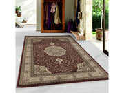 Wohnzimmer Kurzflor Teppich Design Orient Teppich Klassik Ornamente Bordüre Rot