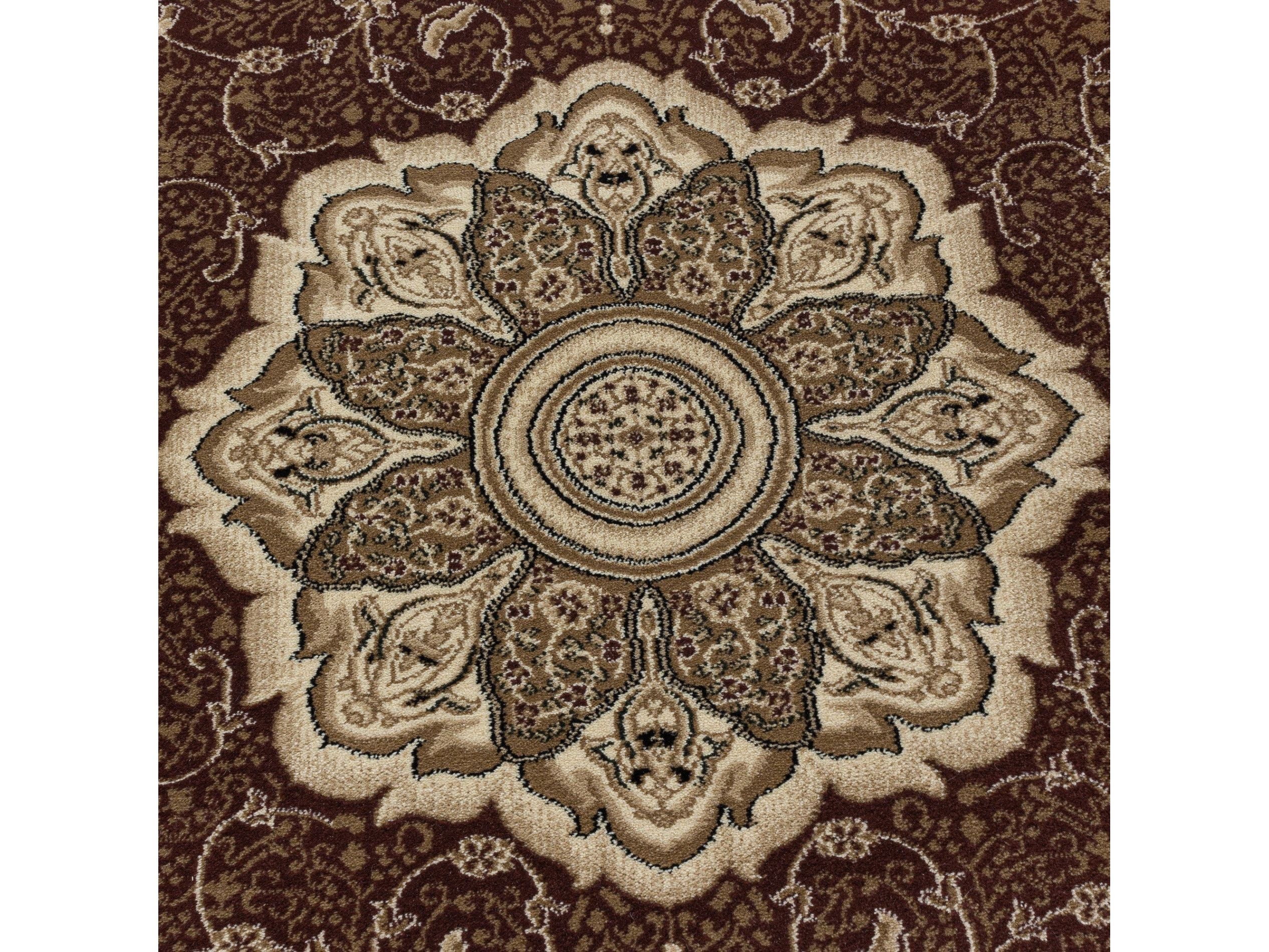 Wohnzimmer Kurzflor Teppich Design Orient Teppich Klassik Ornamente Bordüre Rot