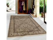 Wohnzimmer Kurzflor Teppich Design Orient Teppich Klassik Antike Ornamente Beige
