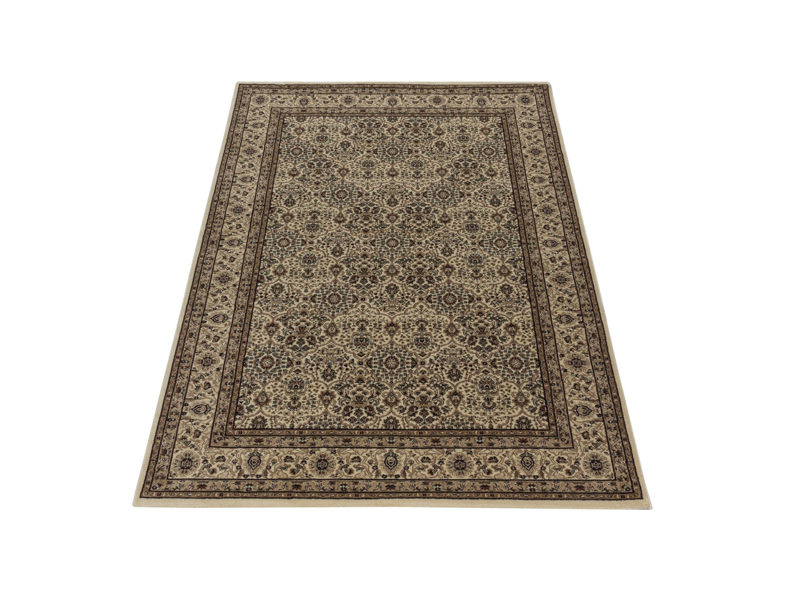 Wohnzimmer Kurzflor Teppich Design Orient Teppich Klassik Antike Ornamente Beige