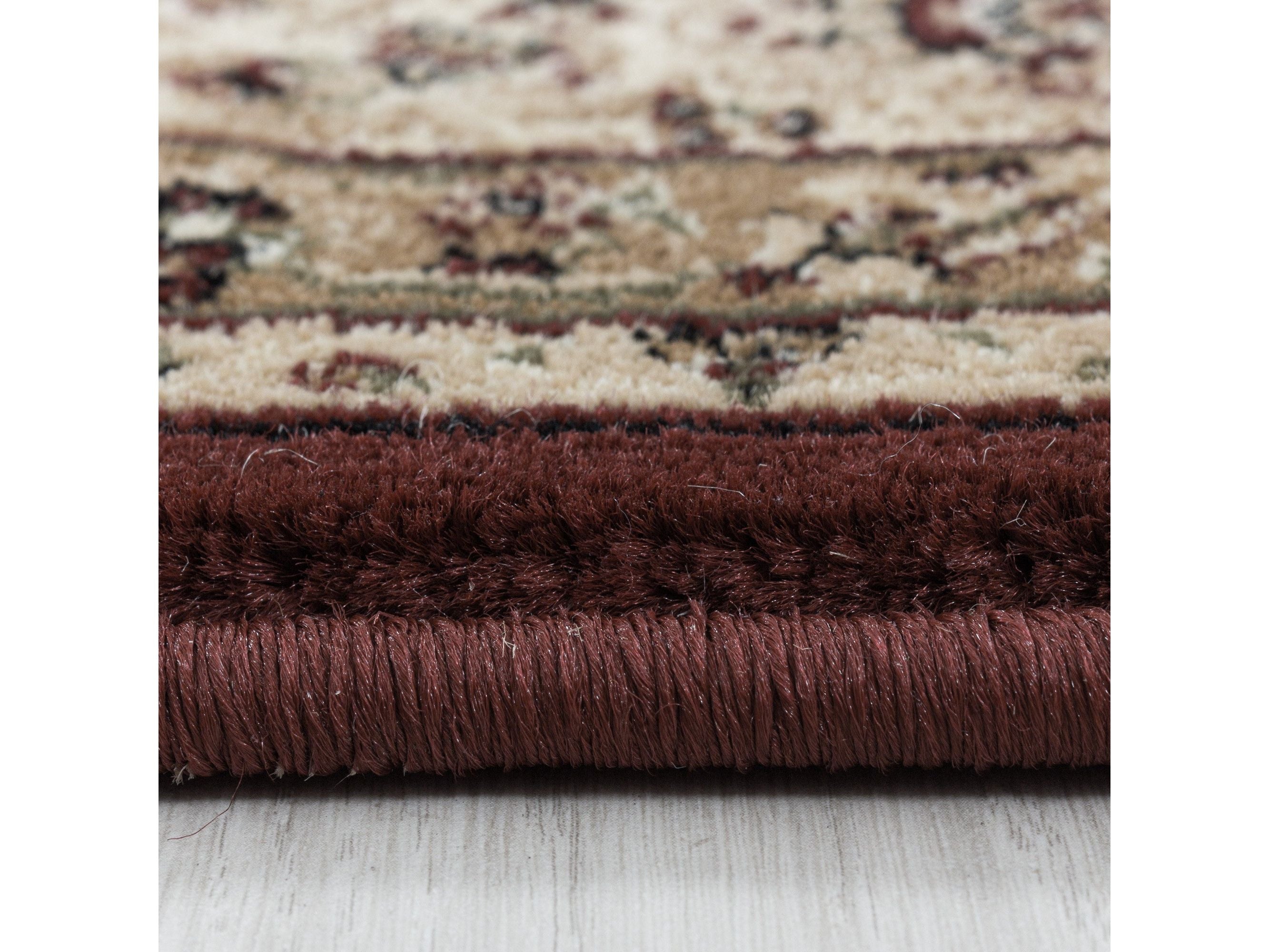 Wohnzimmer Kurzflor Teppich Design Orient Teppich Klassik Antike Ornamente Rot