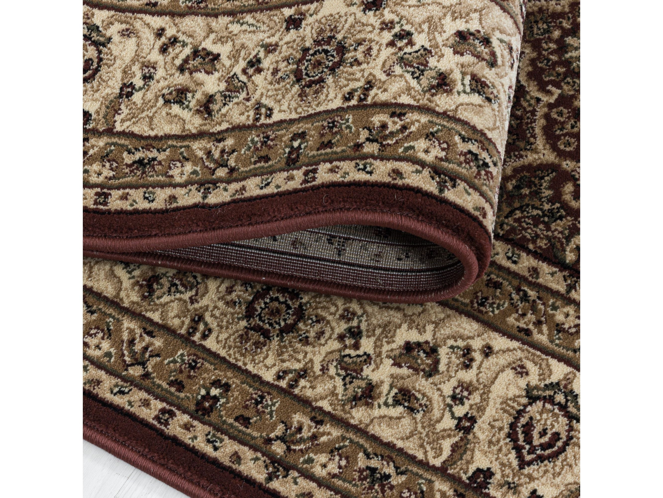 Wohnzimmer Kurzflor Teppich Design Orient Teppich Klassik Antike Ornamente Rot