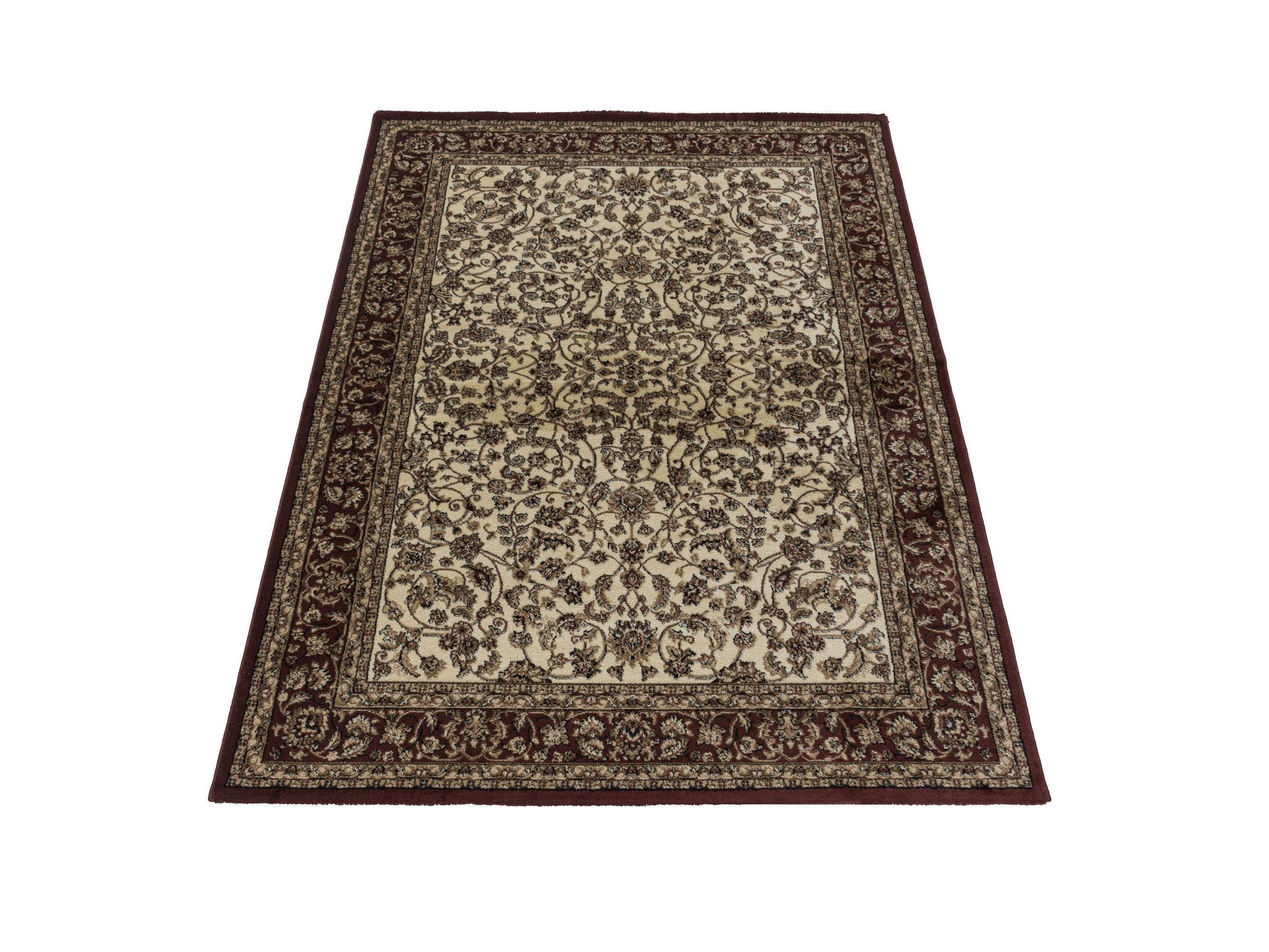 Wohnzimmer Kurzflor Teppich Design Orient Teppich Klassik Antike Ornamente Creme