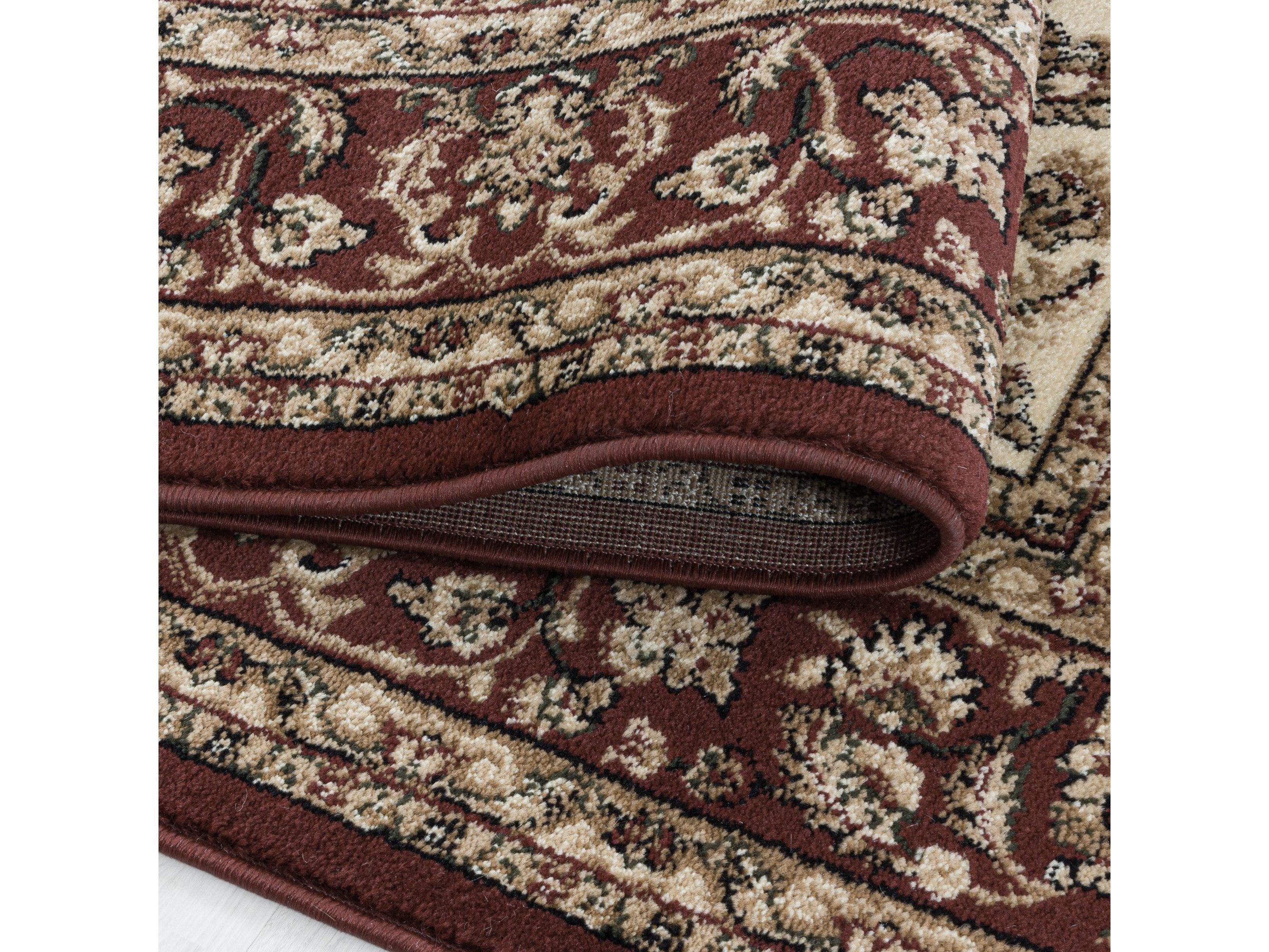 Wohnzimmer Kurzflor Teppich Design Orient Teppich Klassik Antike Ornamente Creme