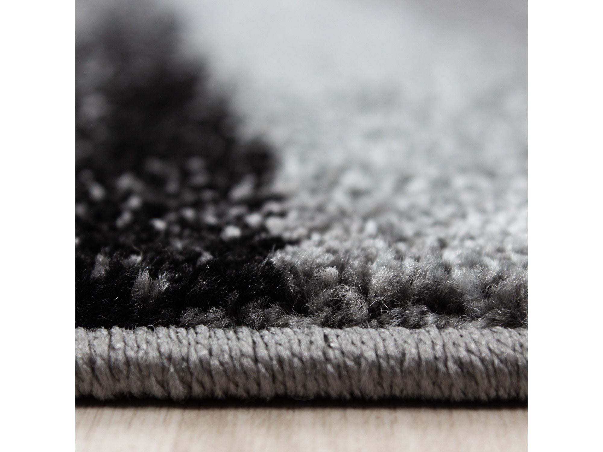 Teppich Modern Designer Wohnzimmer Abstrakt Wellen Muster Grau Schwarz