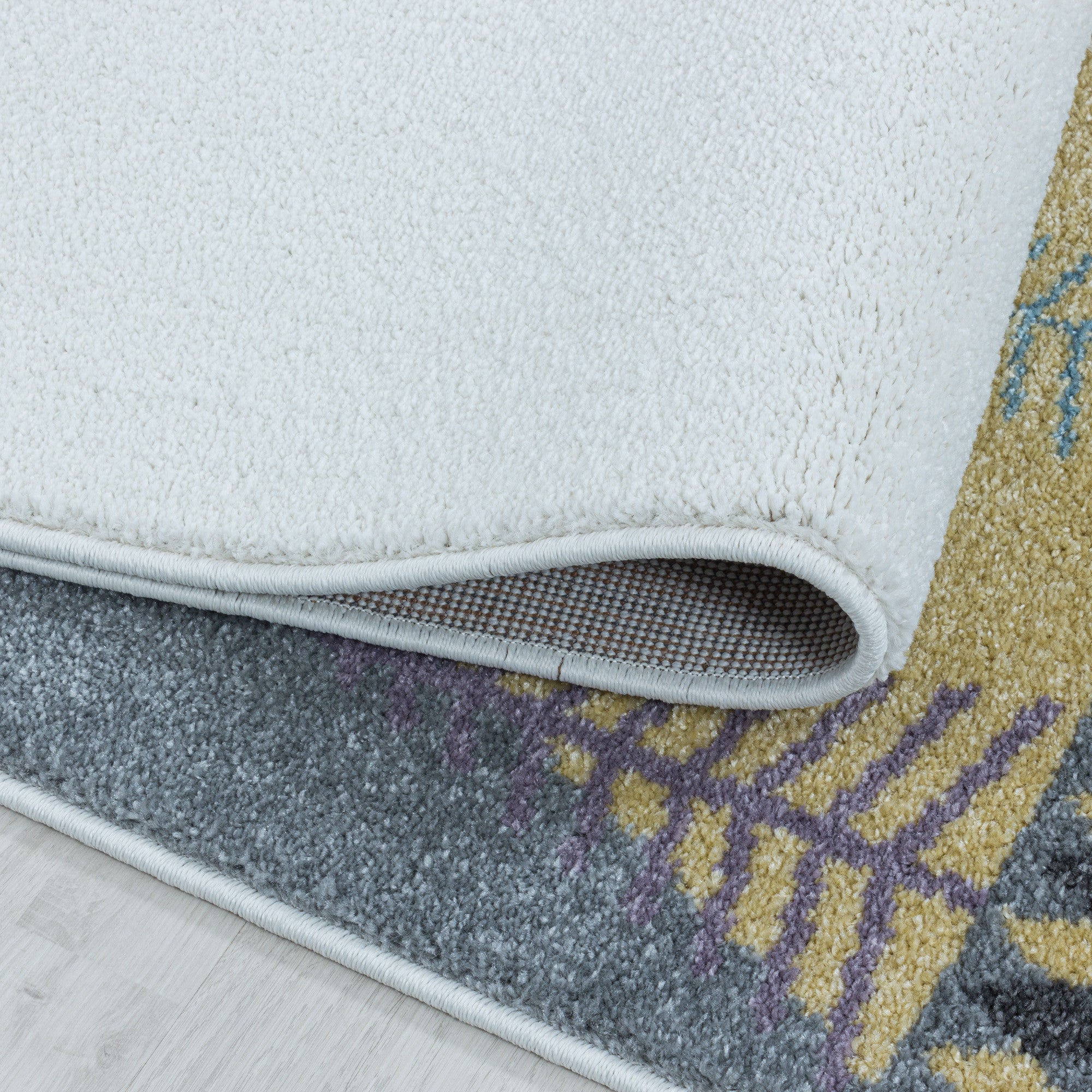 Kinderteppich Kurzflor Teppich Kinderzimmer Bunte Berge Wolken Mehrfarbig