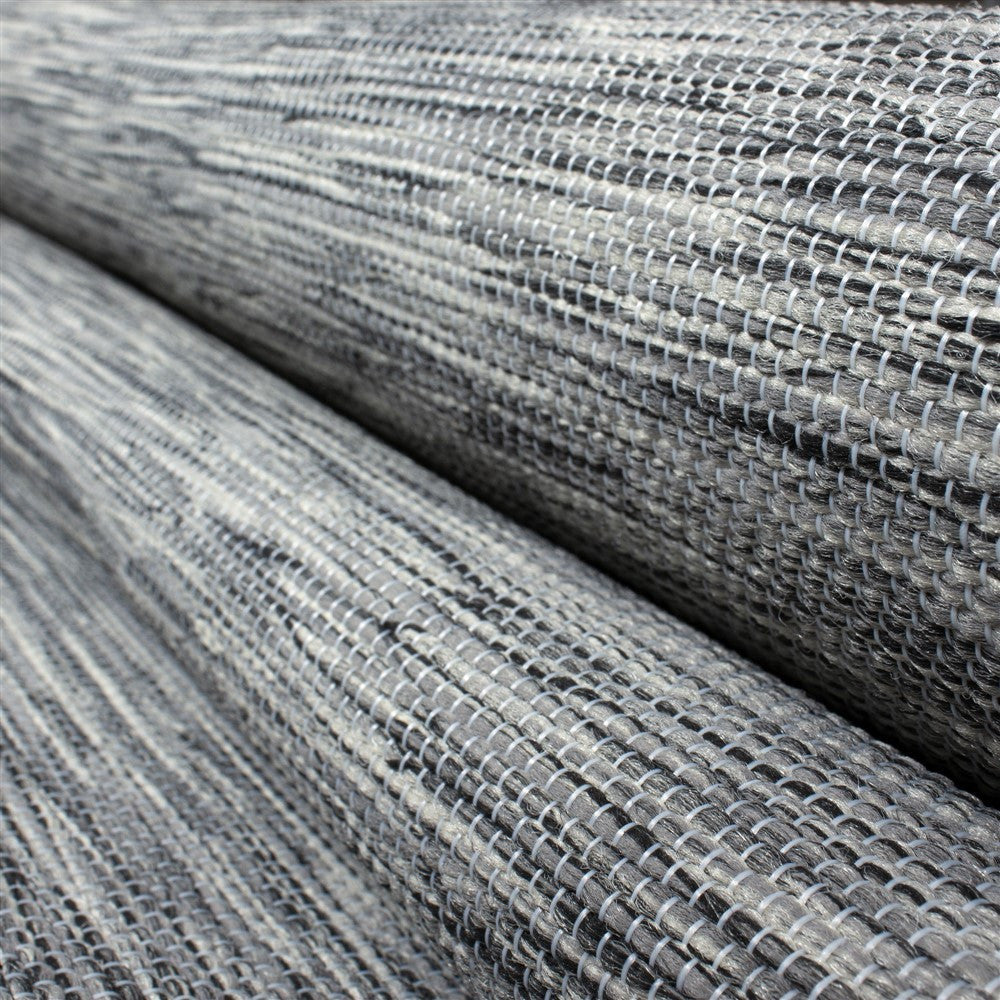 Teppich Sisal optik Flachgewebe Terrassen In-  outdoor meliert Anthrazit Grau