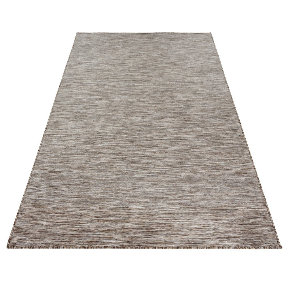 Teppich Sisal optik Flachgewebe Terrassen In- Outdoor Meliert Braun Beige Creme