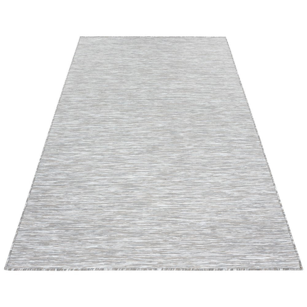 Teppich Sisal optik Flachgewebe Terrassen In- Outdoor Meliert Grau Beige Weiß
