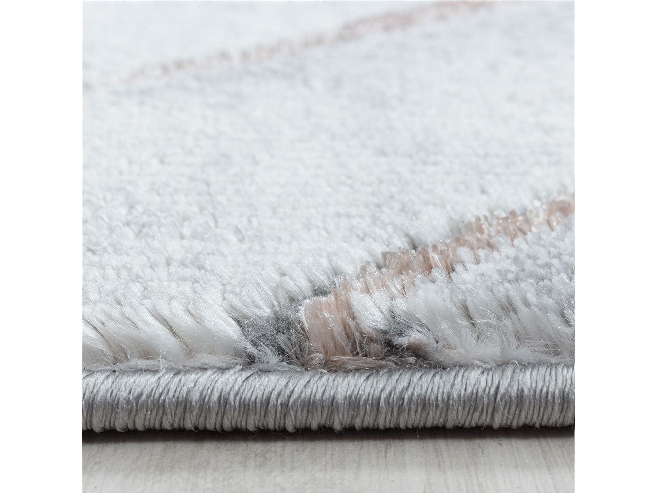 Wohnzimmerteppich Kurzflor Teppich Design Marmoriert Raute Karo Bronze