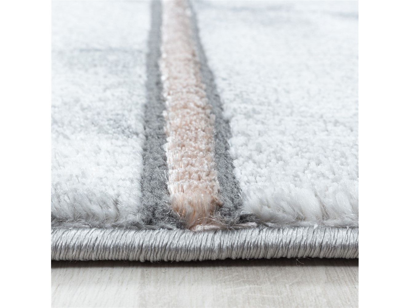 Wohnzimmerteppich Kurzflor Teppich Vierecke Design Marmoriert Bronze