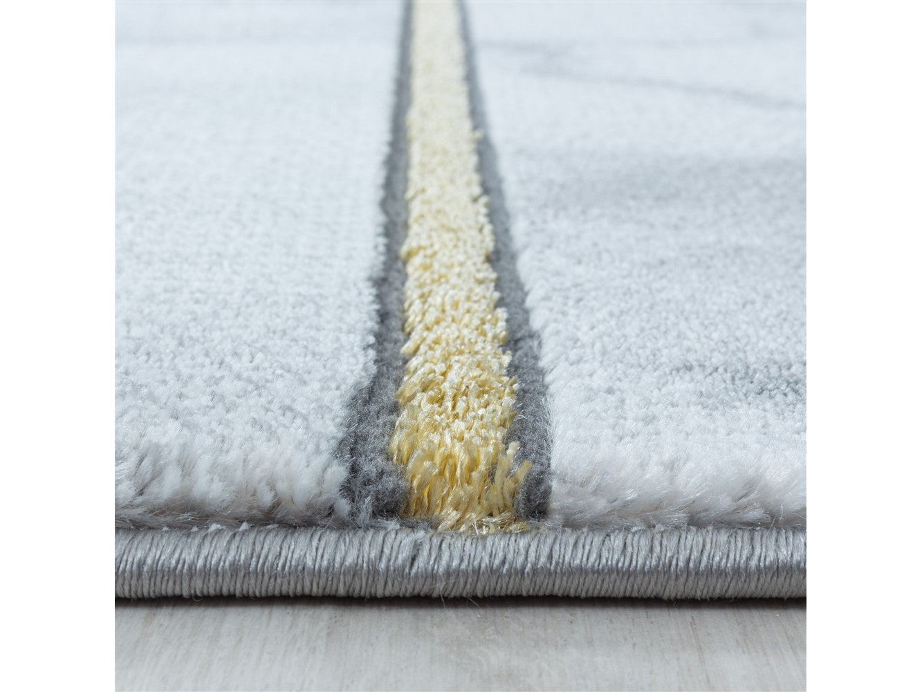 Wohnzimmerteppich Kurzflor Teppich Vierecke Design Marmoriert Gold