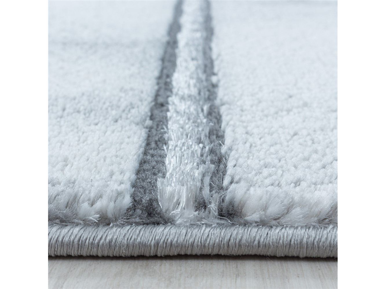 Wohnzimmerteppich Kurzflor Teppich Vierecke Design Marmoriert Silber