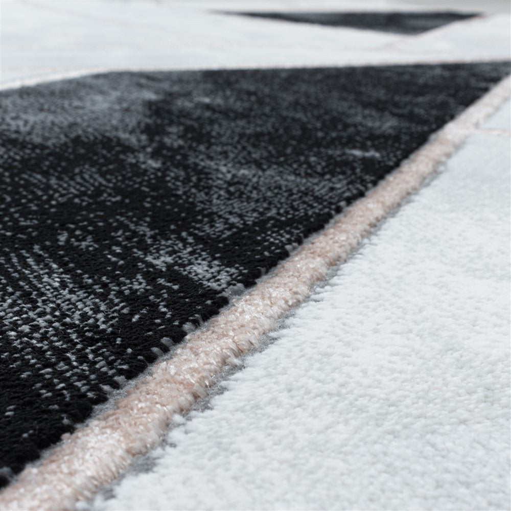 Wohnzimmerteppich Kurzflor Teppich Marmor Design Abstrakt Linien Bronze