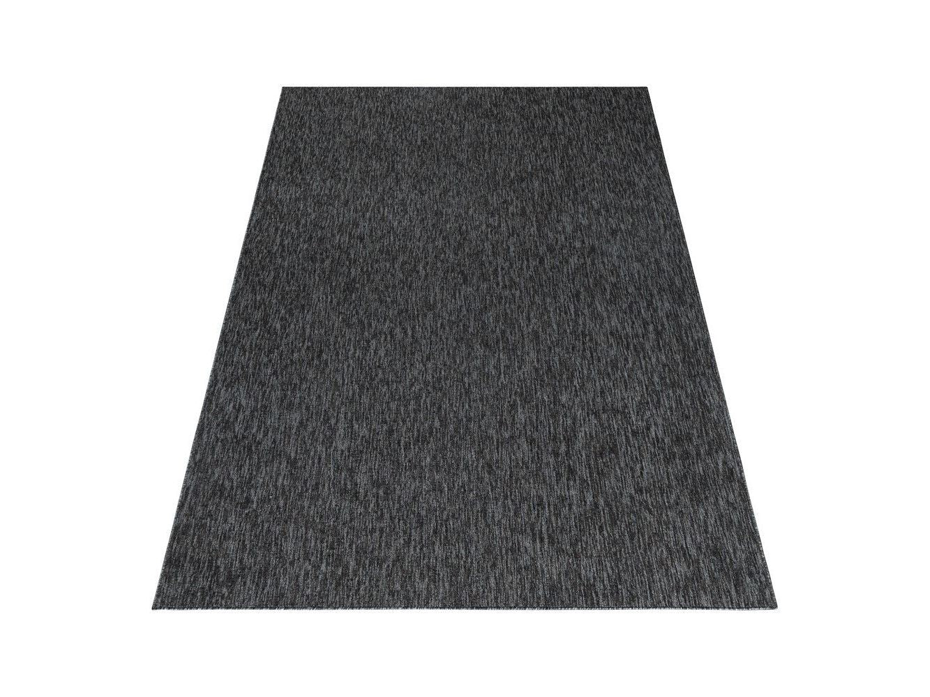 Teppich Kurzflor 4mm Florhöhe meliert glänzend Wohnzimmer Heimbüro Anthrazit