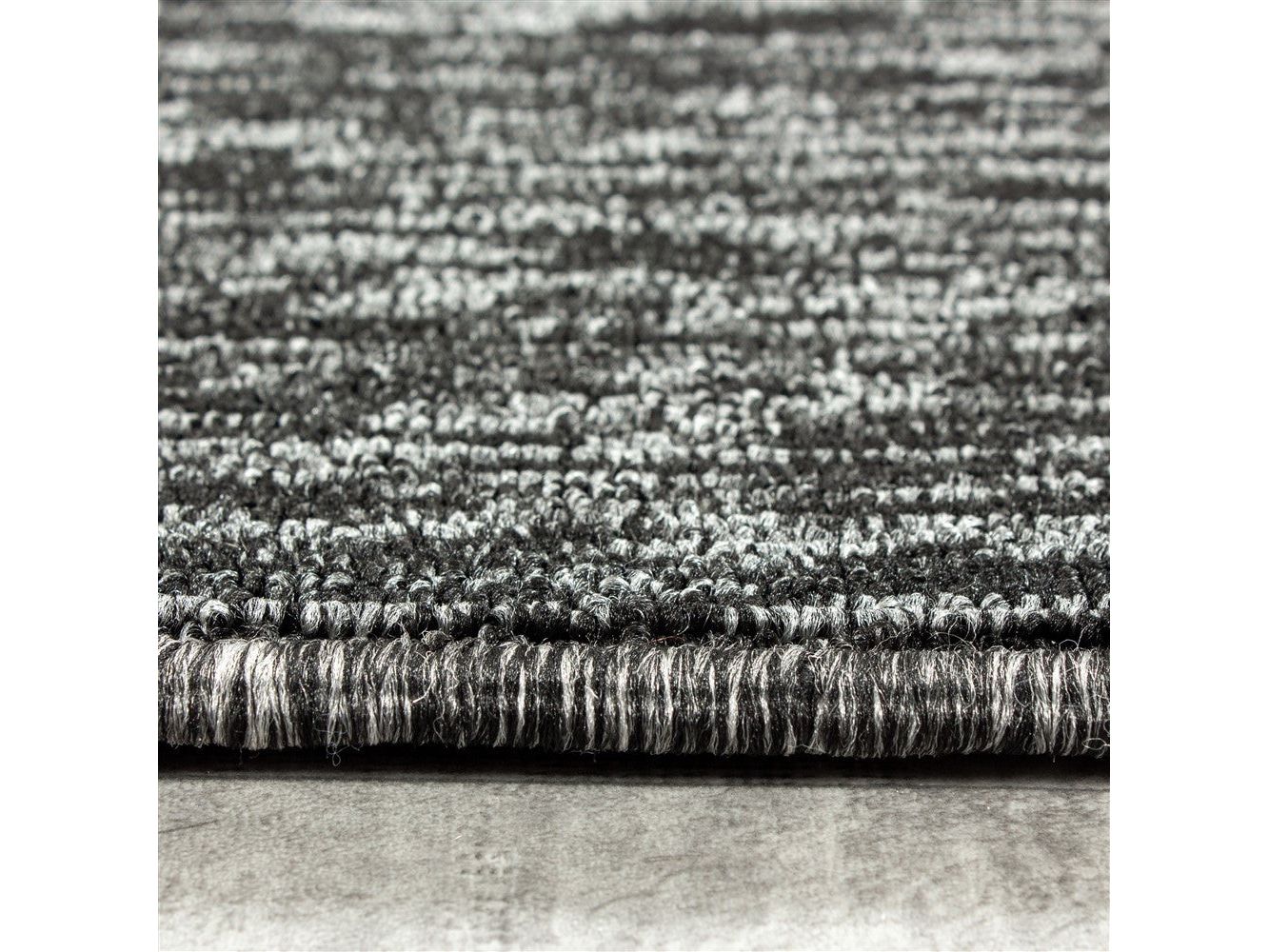 Teppich Kurzflor 4mm Florhöhe meliert glänzend Wohnzimmer Heimbüro Anthrazit