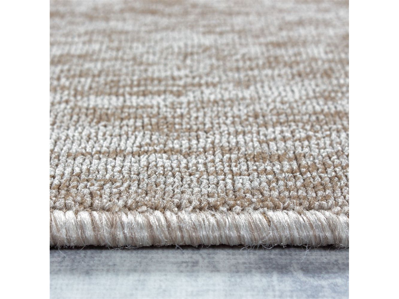 Teppich Kurzflor 4mm Florhöhe meliert glänzend Wohnzimmerteppich Heimbüro Beige