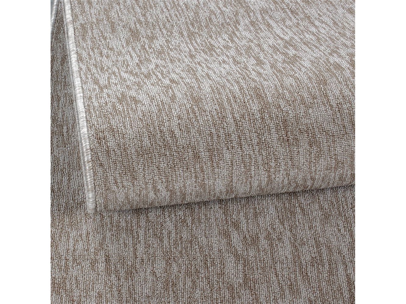Teppich Kurzflor 4mm Florhöhe meliert glänzend Wohnzimmerteppich Heimbüro Beige