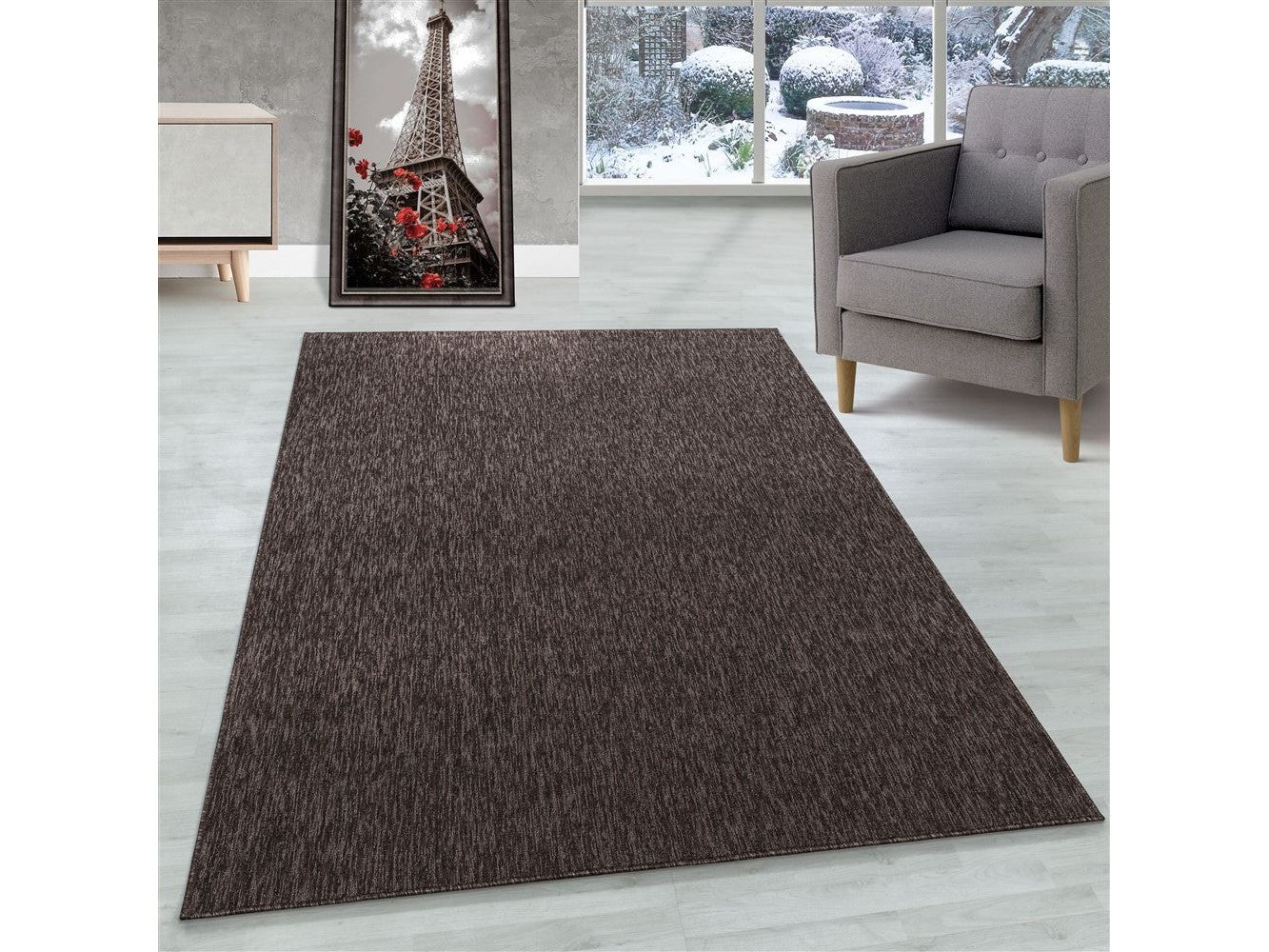 Short-pile carpet, 4mm pile height, mottled glossy, living room carpet, home office carpet, beige