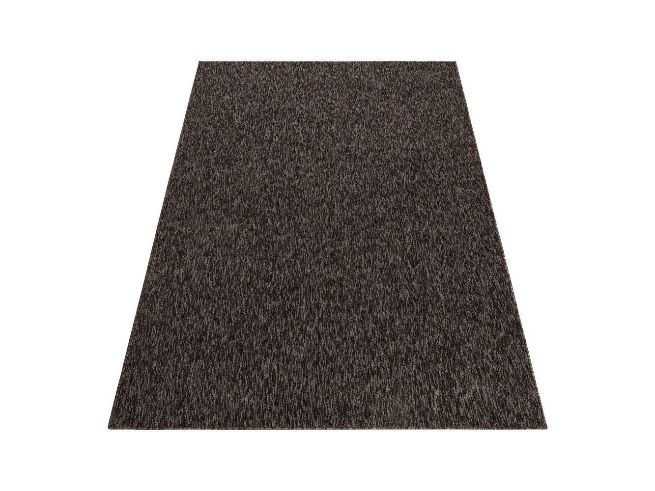 Teppich Kurzflor 4mm Florhöhe meliert glänzend Wohnzimmerteppich Heimbüro Braun