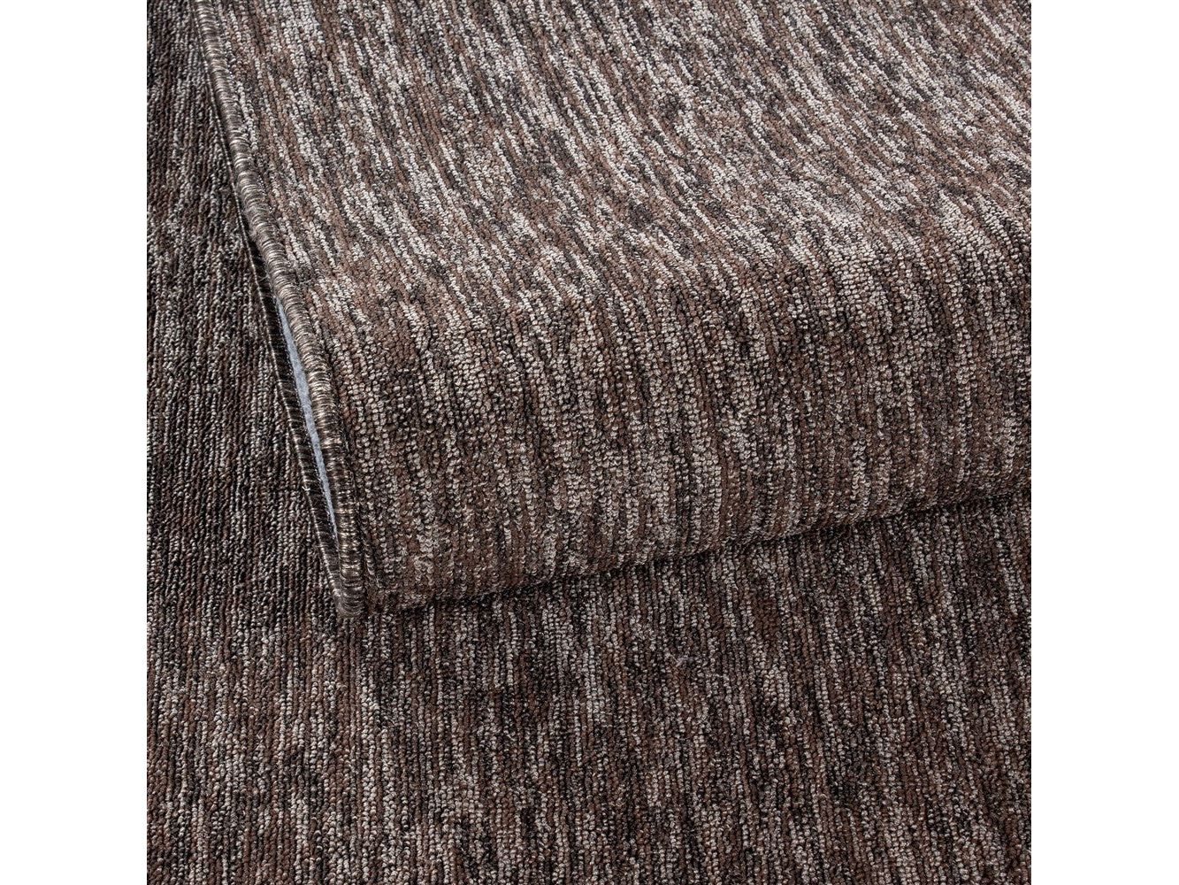 Teppich Kurzflor 4mm Florhöhe meliert glänzend Wohnzimmerteppich Heimbüro Braun