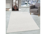 Teppich Kurzflor 4mm Florhöhe meliert glänzend Wohnzimmerteppich Heimbüro Creme