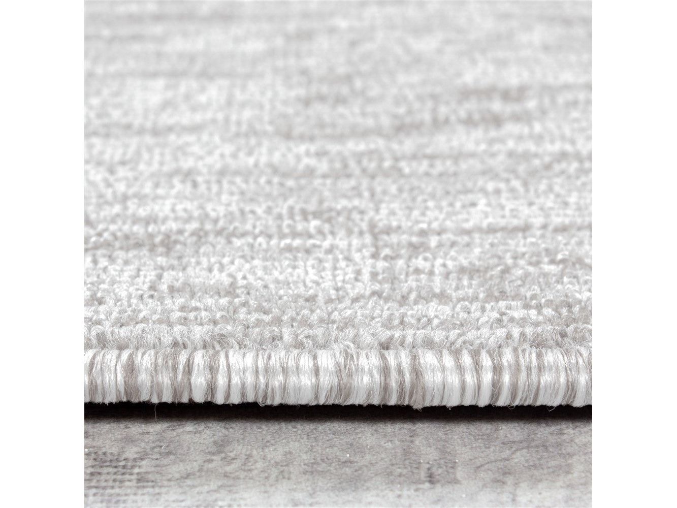 Teppich Kurzflor 4mm Florhöhe meliert glänzend Wohnzimmerteppich Heimbüro Creme