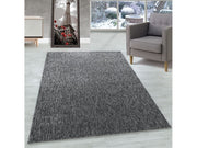 Teppich Kurzflor 4mm Florhöhe meliert glänzend Wohnzimmerteppich Heimbüro Grau