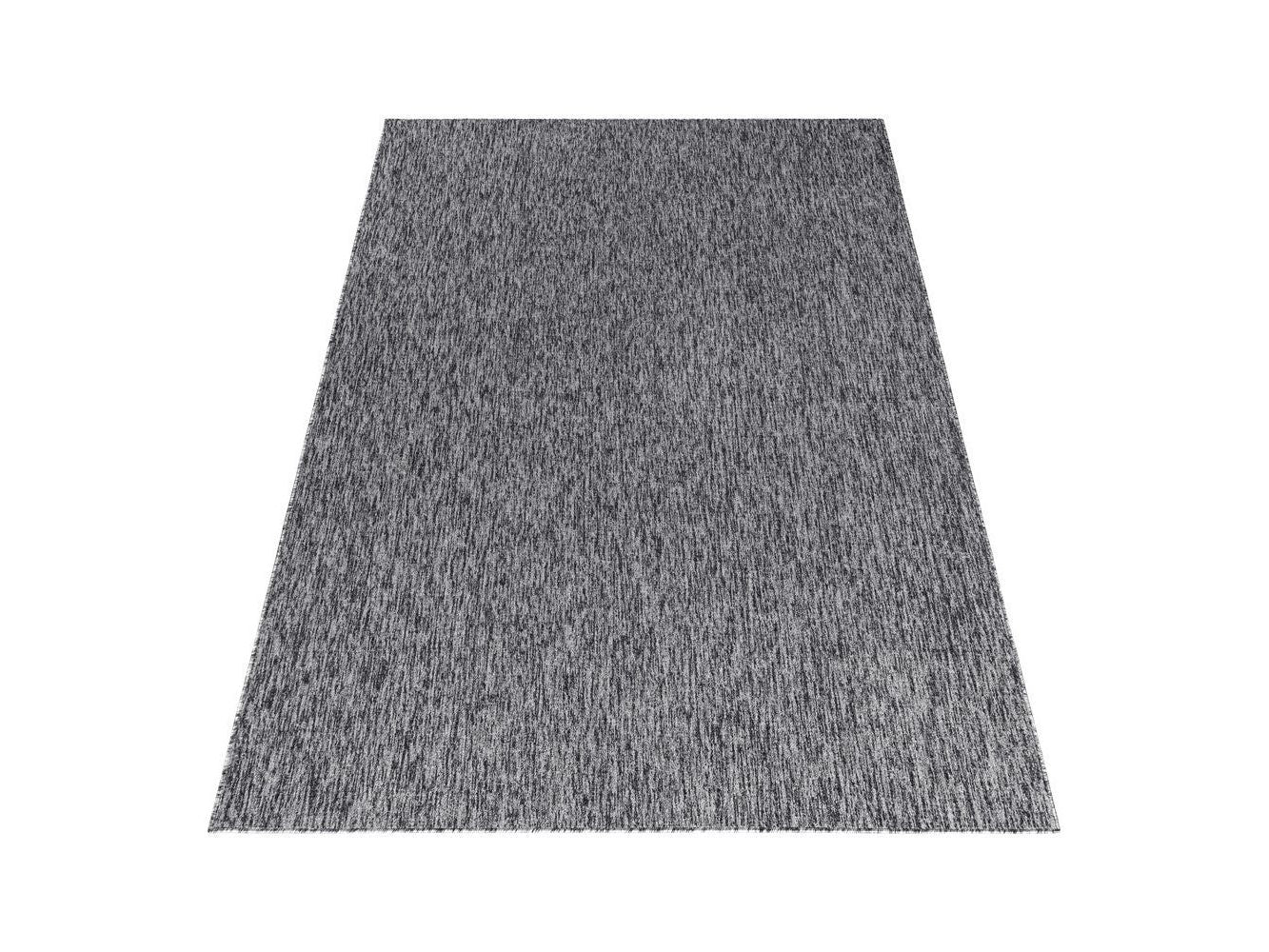 Teppich Kurzflor 4mm Florhöhe meliert glänzend Wohnzimmerteppich Heimbüro Grau