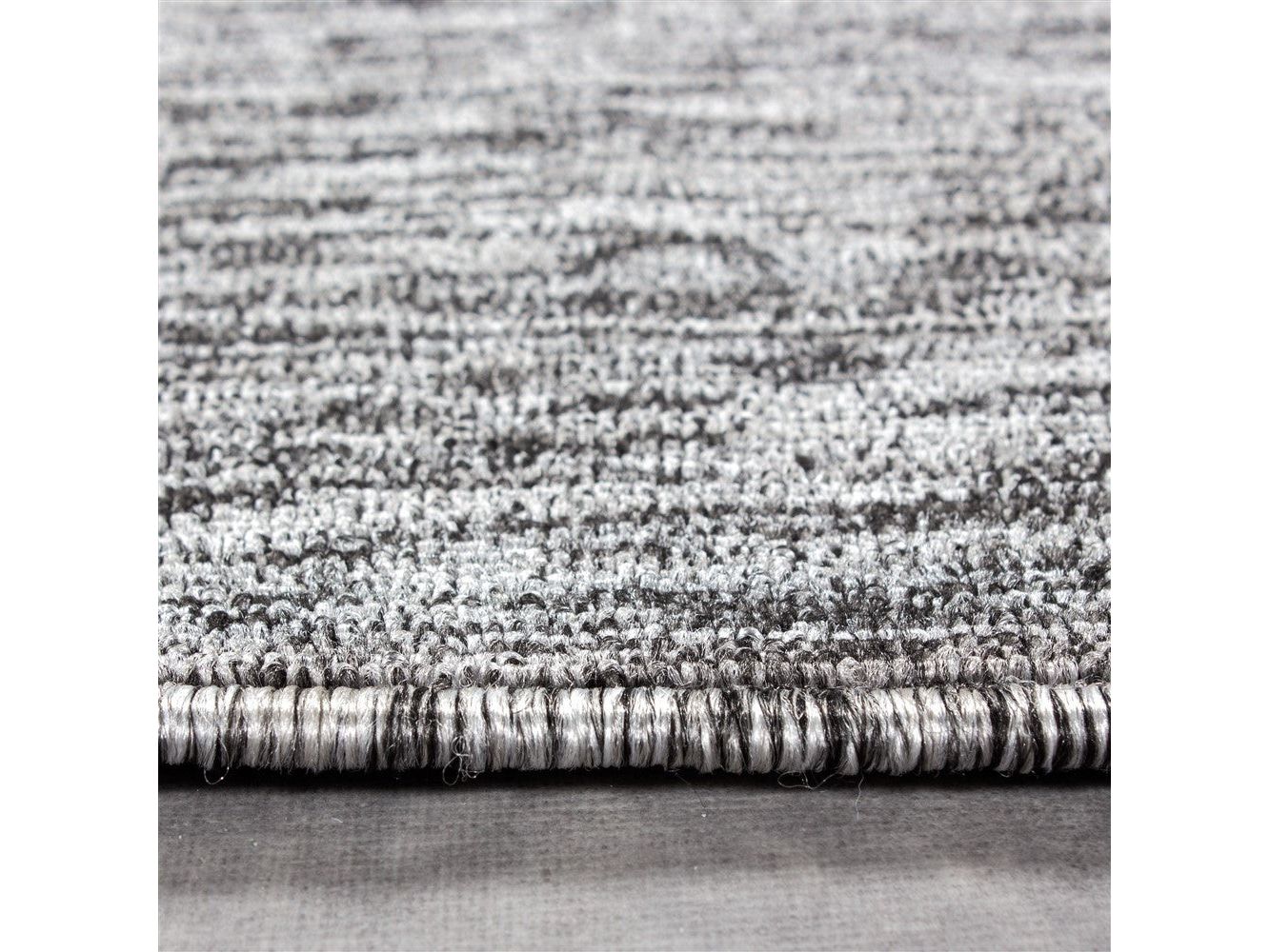 Teppich Kurzflor 4mm Florhöhe meliert glänzend Wohnzimmerteppich Heimbüro Grau