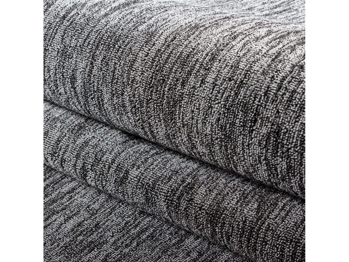 Teppich Kurzflor 4mm Florhöhe meliert glänzend Wohnzimmerteppich Heimbüro Grau